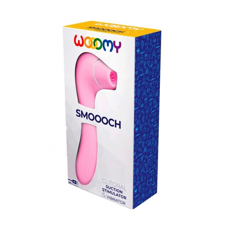 Вакуумний стимулятор Wooomy Smoooch з вібрацією, рожевий