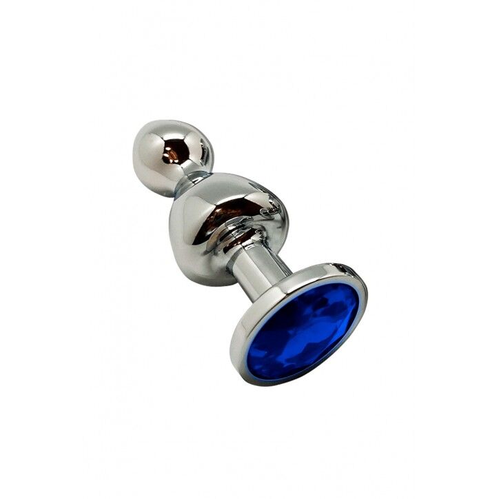 Металева анальна пробка Wooomy Lollypop Blue S, 2.8см