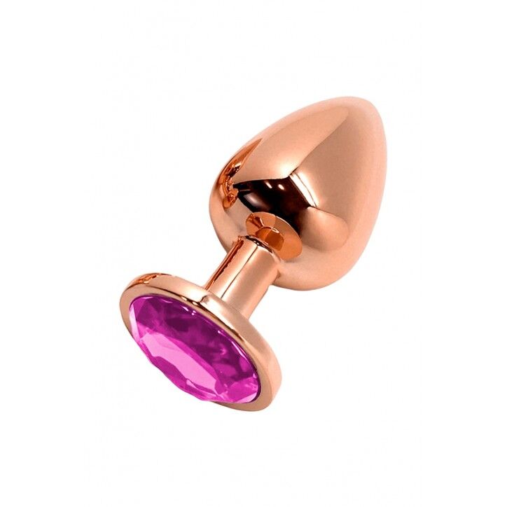 Металева анальна пробка Wooomy Tralalo Rose Gold Magenta M