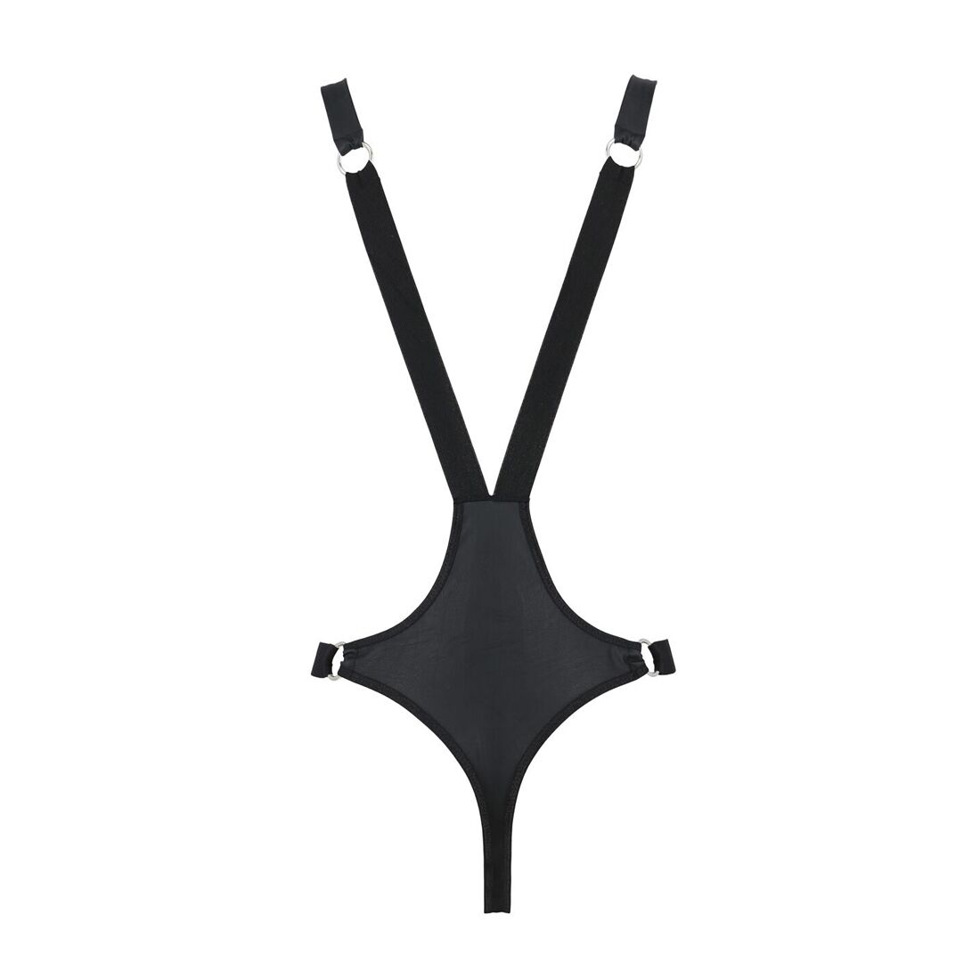 Чоловіче боді з люверсами Passion 028 HARRY S/M Black, екошкіра