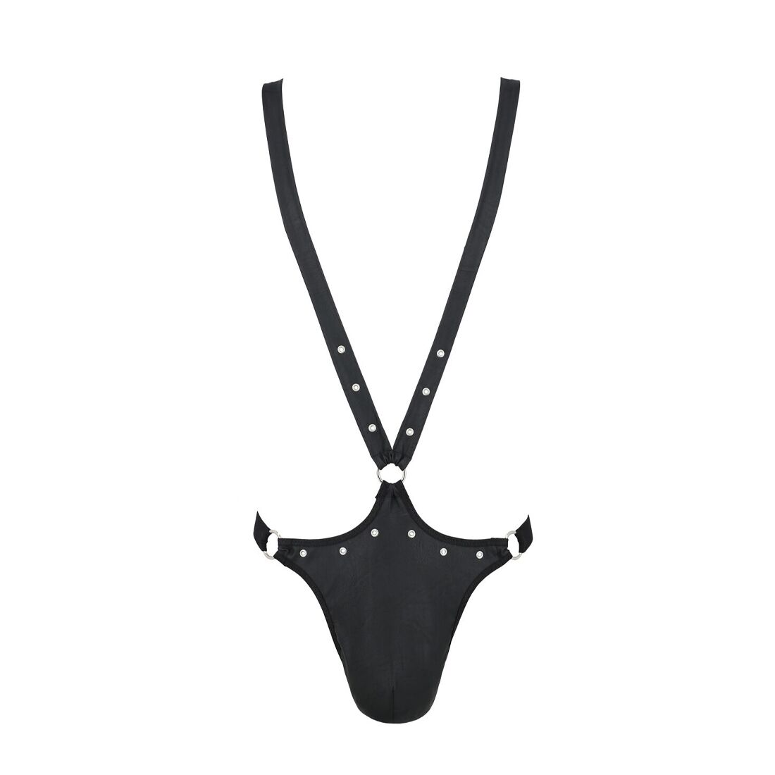 Чоловіче боді з люверсами Passion 028 HARRY S/M Black, екошкіра