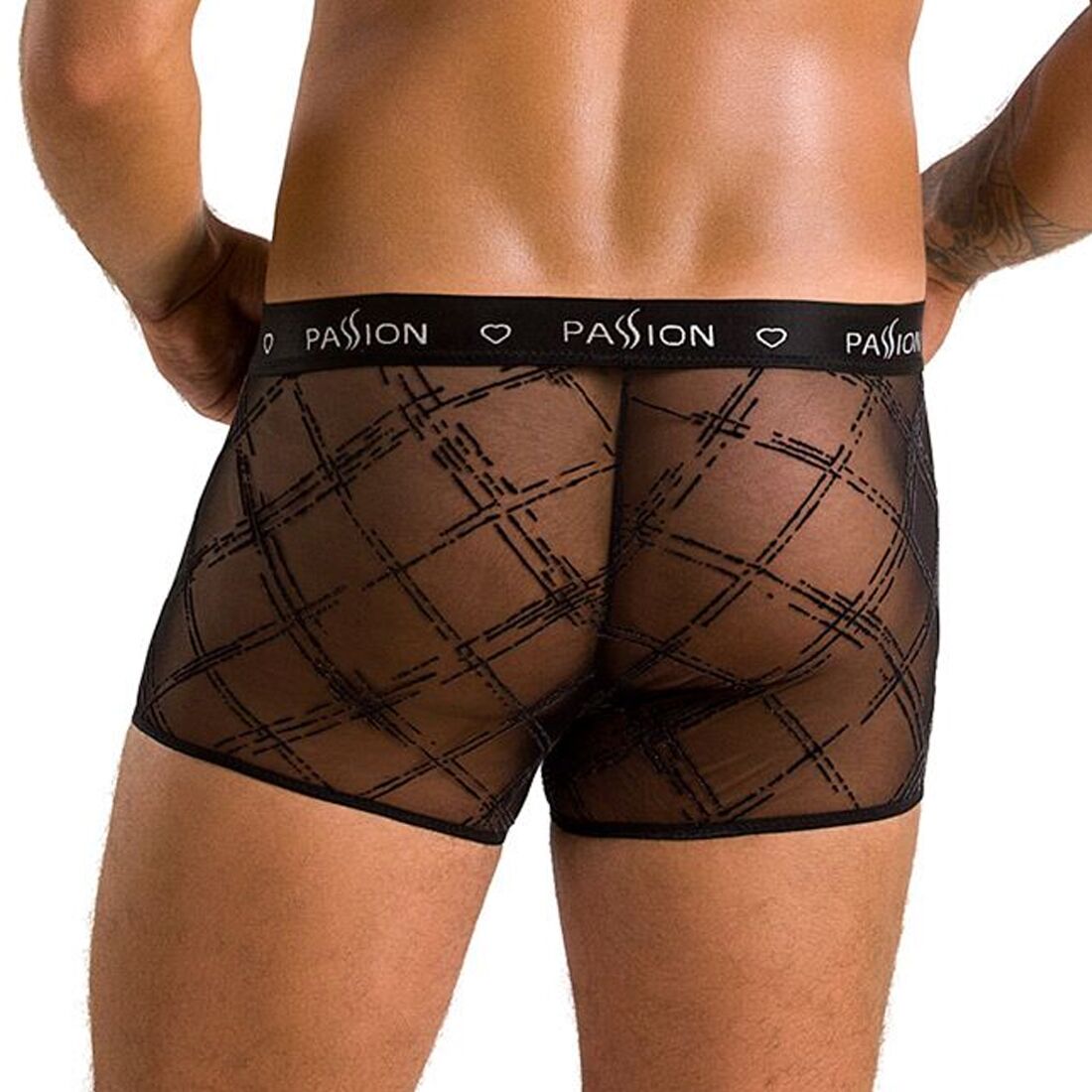 Чоловічі прозорі боксери Passion 032 SHORT JAMES S/M, сітчасті
