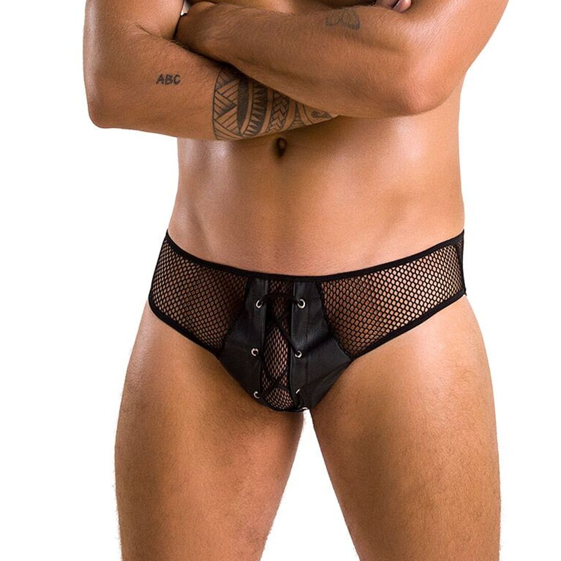 Чоловічі труси зі шнурівкою Passion Slip Richard XXL/XXXL, чорний
