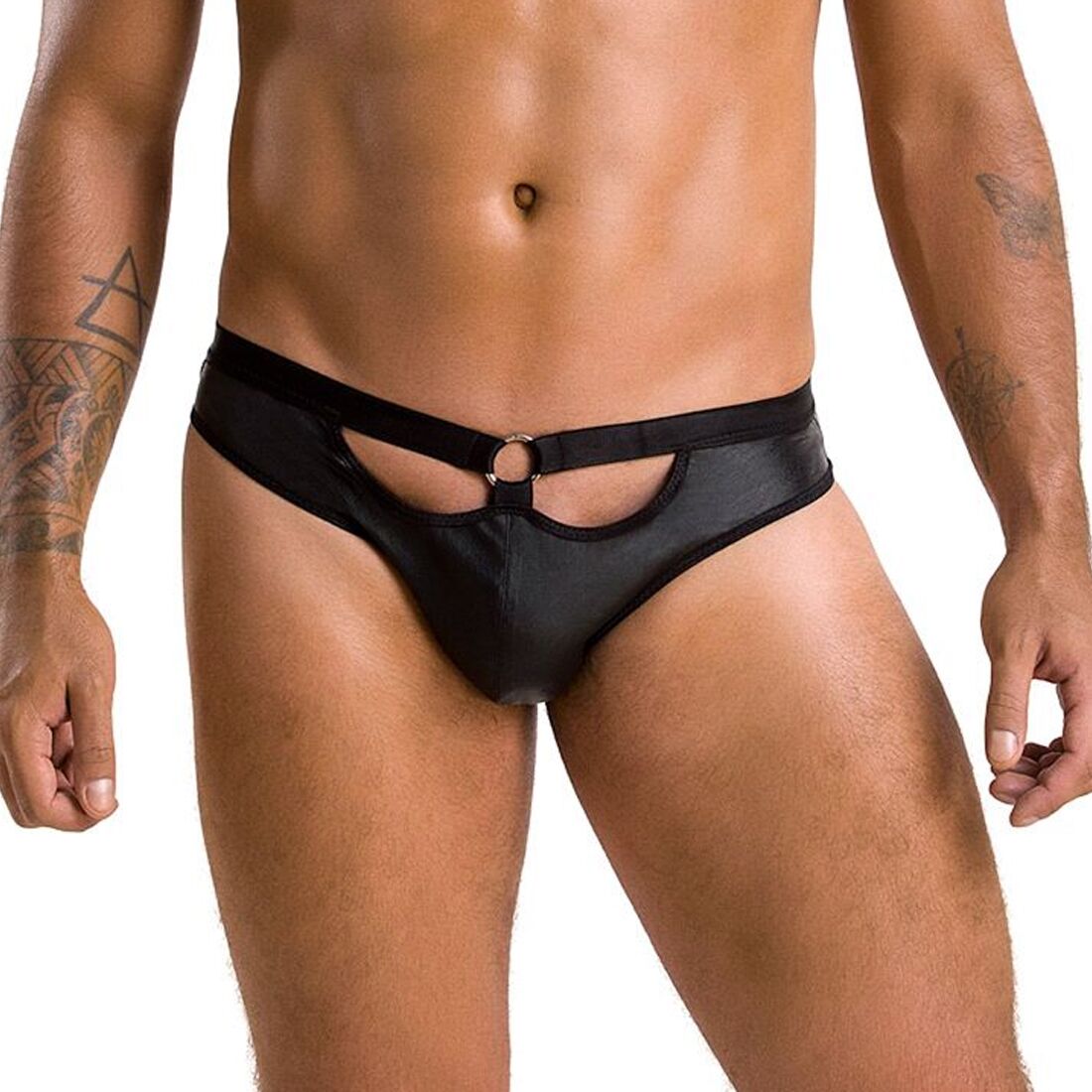 Чоловічі сліпи Passion 041 SLIP JOE L/XL Black з екошкіри