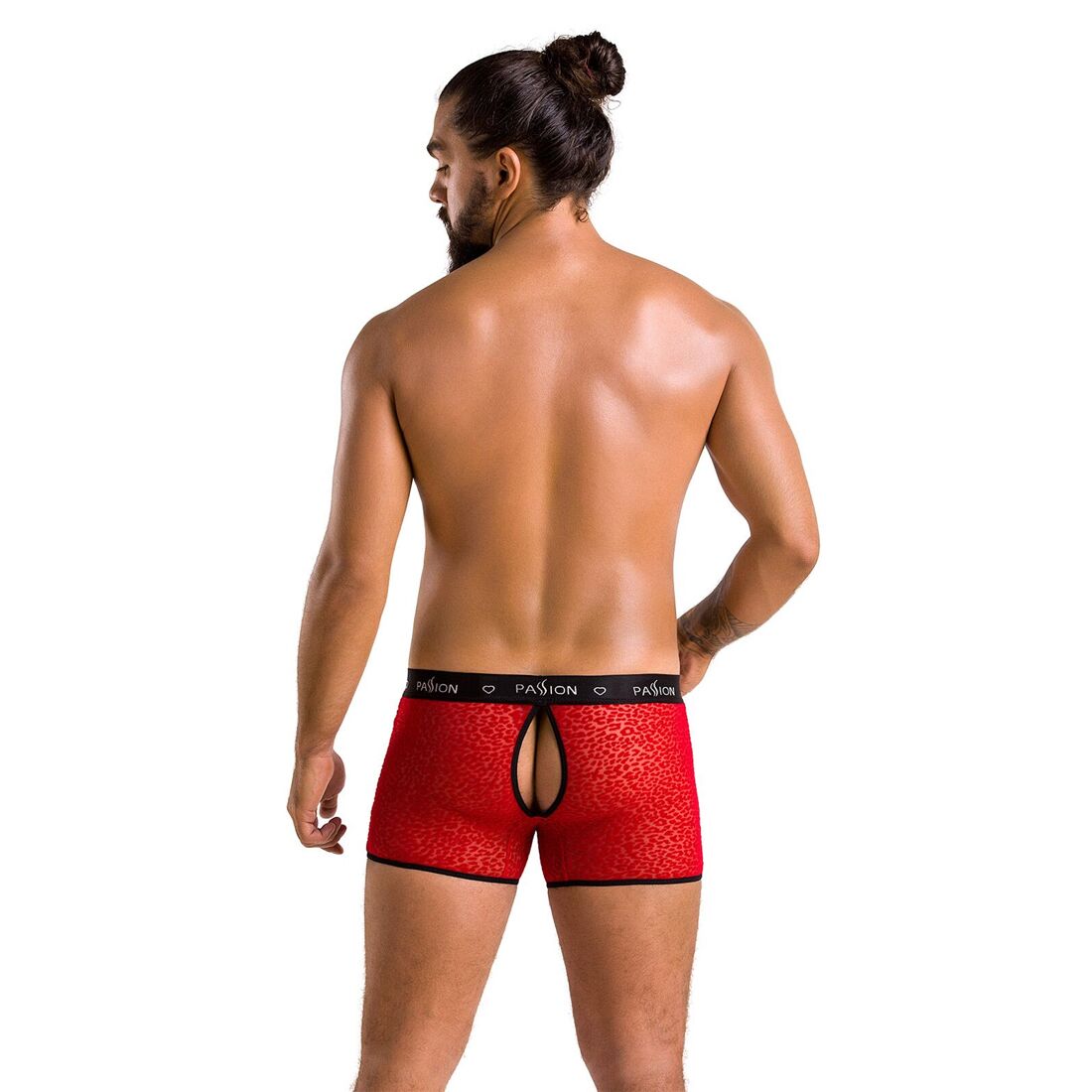 Чоловічі прозорі боксери Passion 046 SHORT PARKER L/XL, червоні