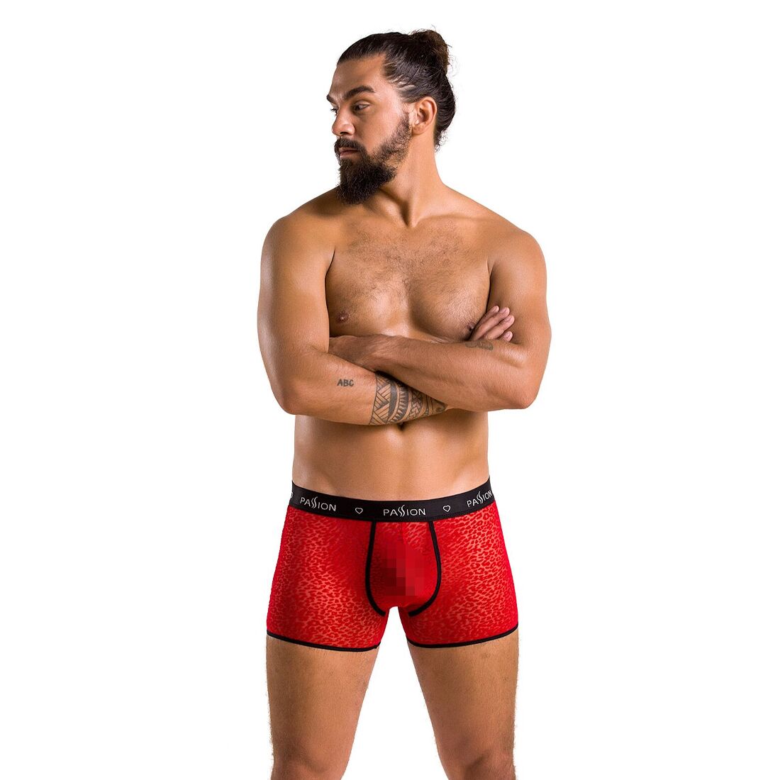 Чоловічі прозорі боксери Passion 046 SHORT PARKER XXL/XXXL Red