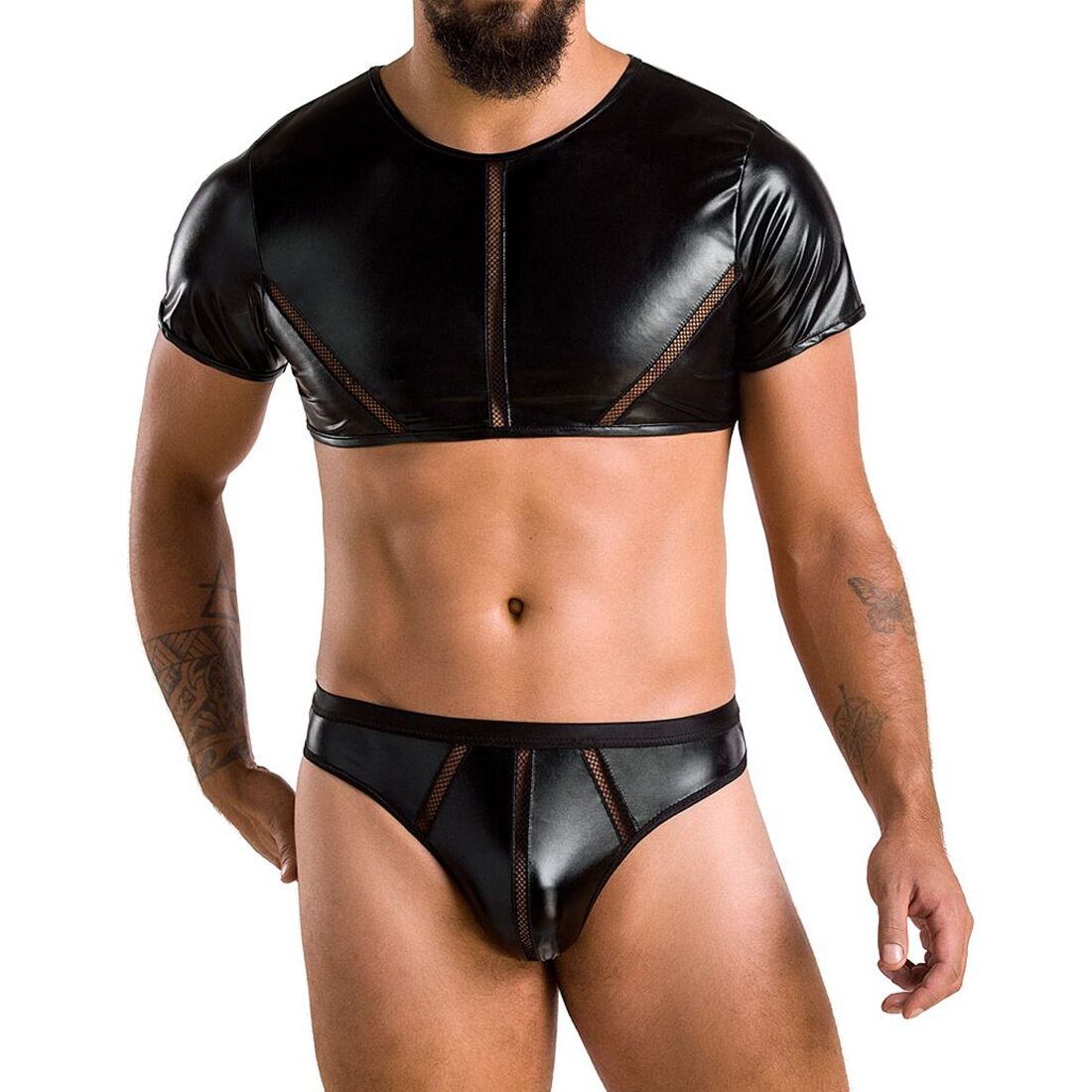 Комплект чоловічої білизни латекс Passion 057 SET PETER L/XL Black