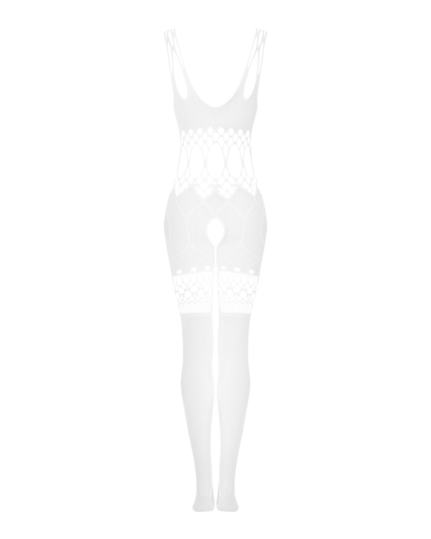 Сітчастий бодістокінг Obsessive G330 XL/XXL, білий, з доступом