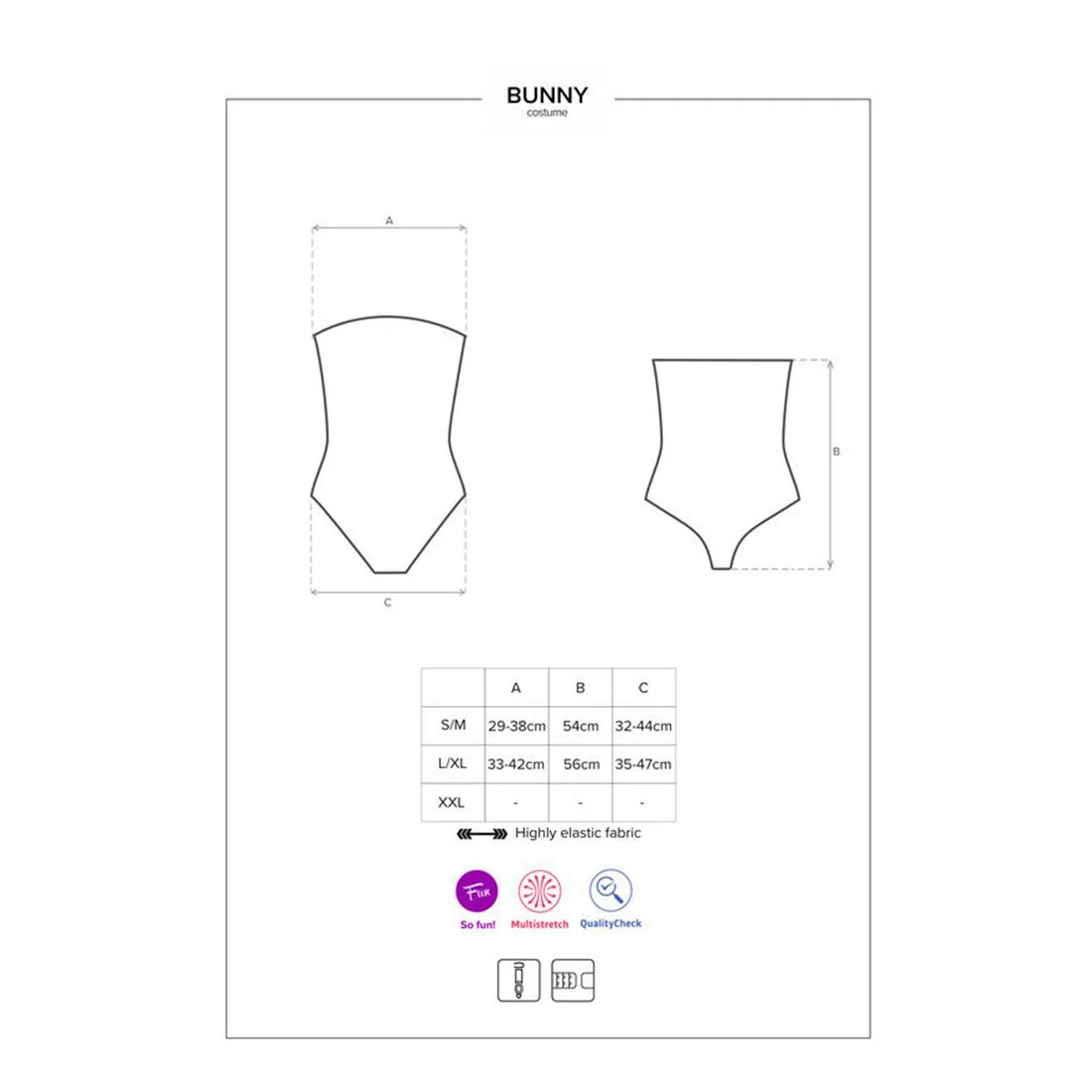 (SALE) Еротичний костюм кролика Obsessive Bunny costume S/M, black, боді, чокер, гартери, панчохи, маска - Зображення 6