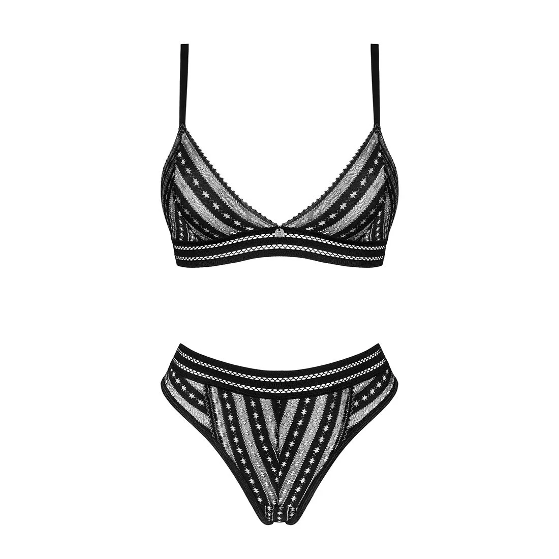 Комплект білизни Obsessive Natilya 2-pcs set XS/S, чорний