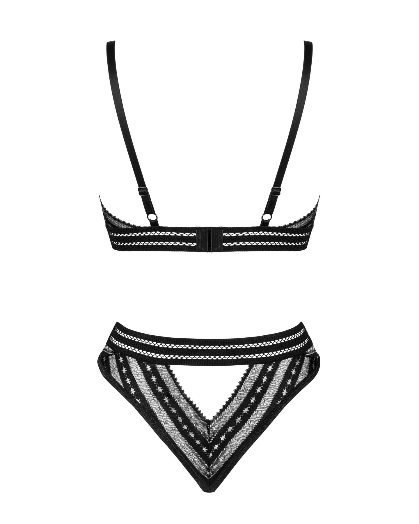 Комплект білизни Obsessive Natilya 2-pcs, M/L, чорний, з бюстгальтером і трусиками