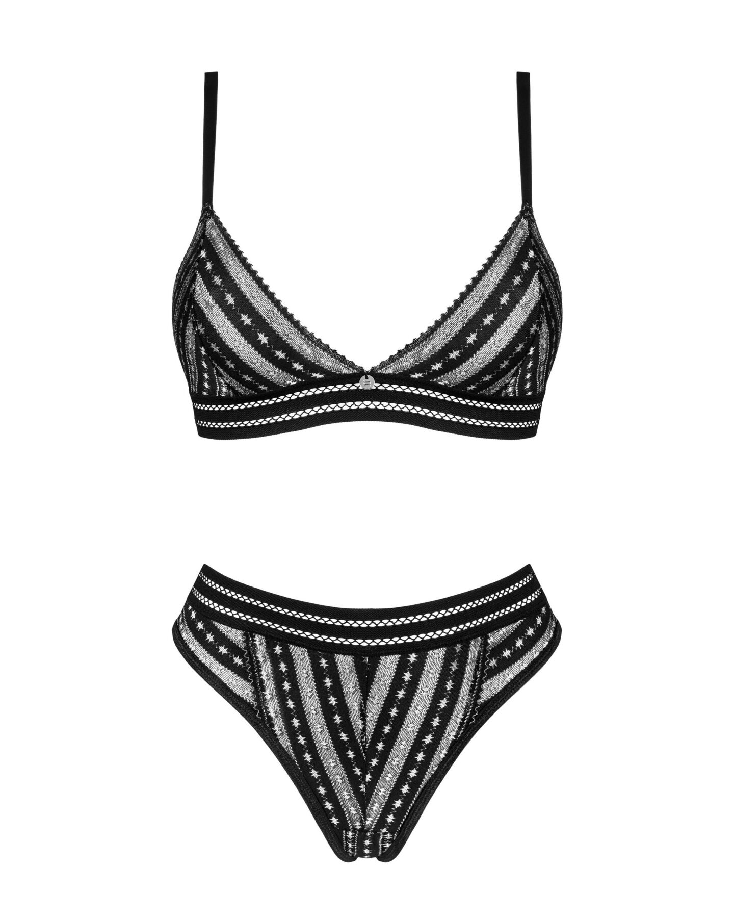 Комплект білизни Obsessive Natilya 2-pcs, M/L, чорний, з бюстгальтером і трусиками