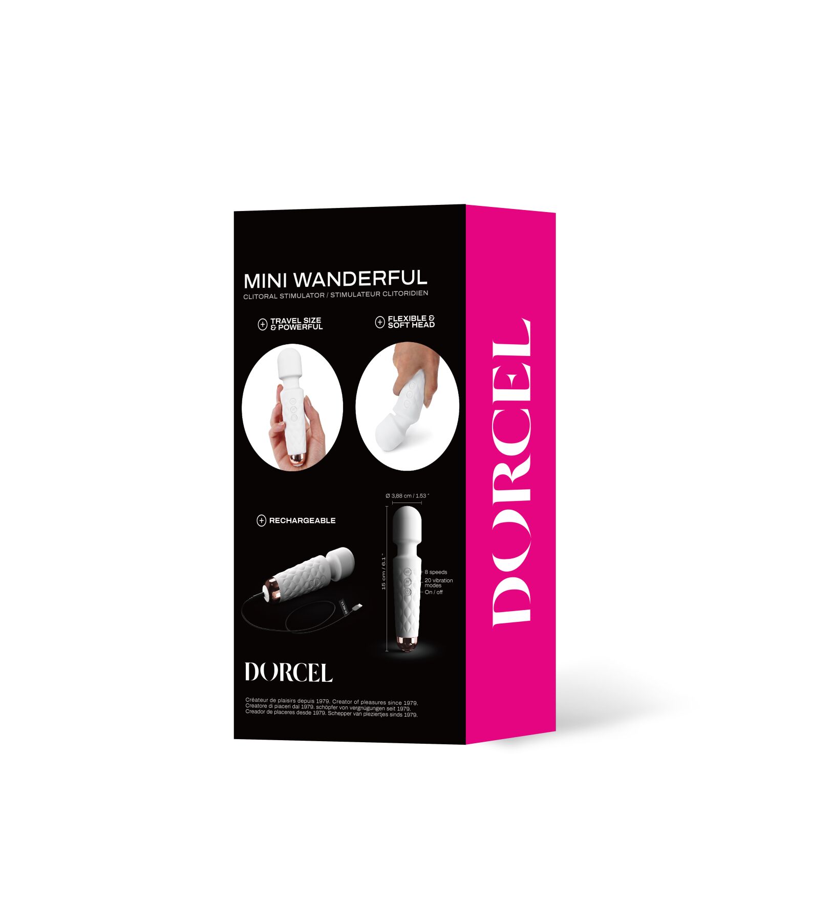 Мінівібромасажер Dorcel Wand Mini Wanderful White, водонепроникний