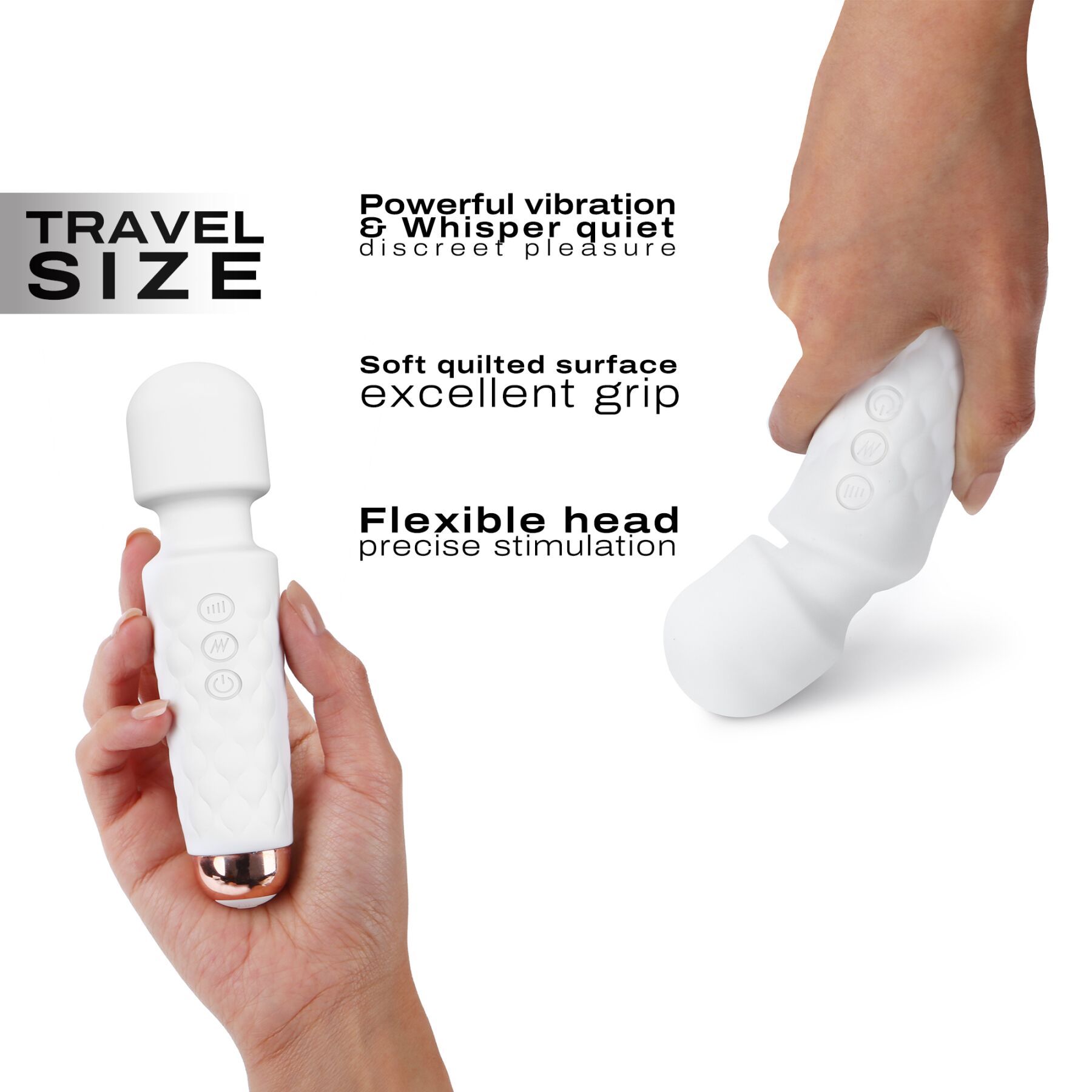 Мінівібромасажер Dorcel Wand Mini Wanderful White, водонепроникний