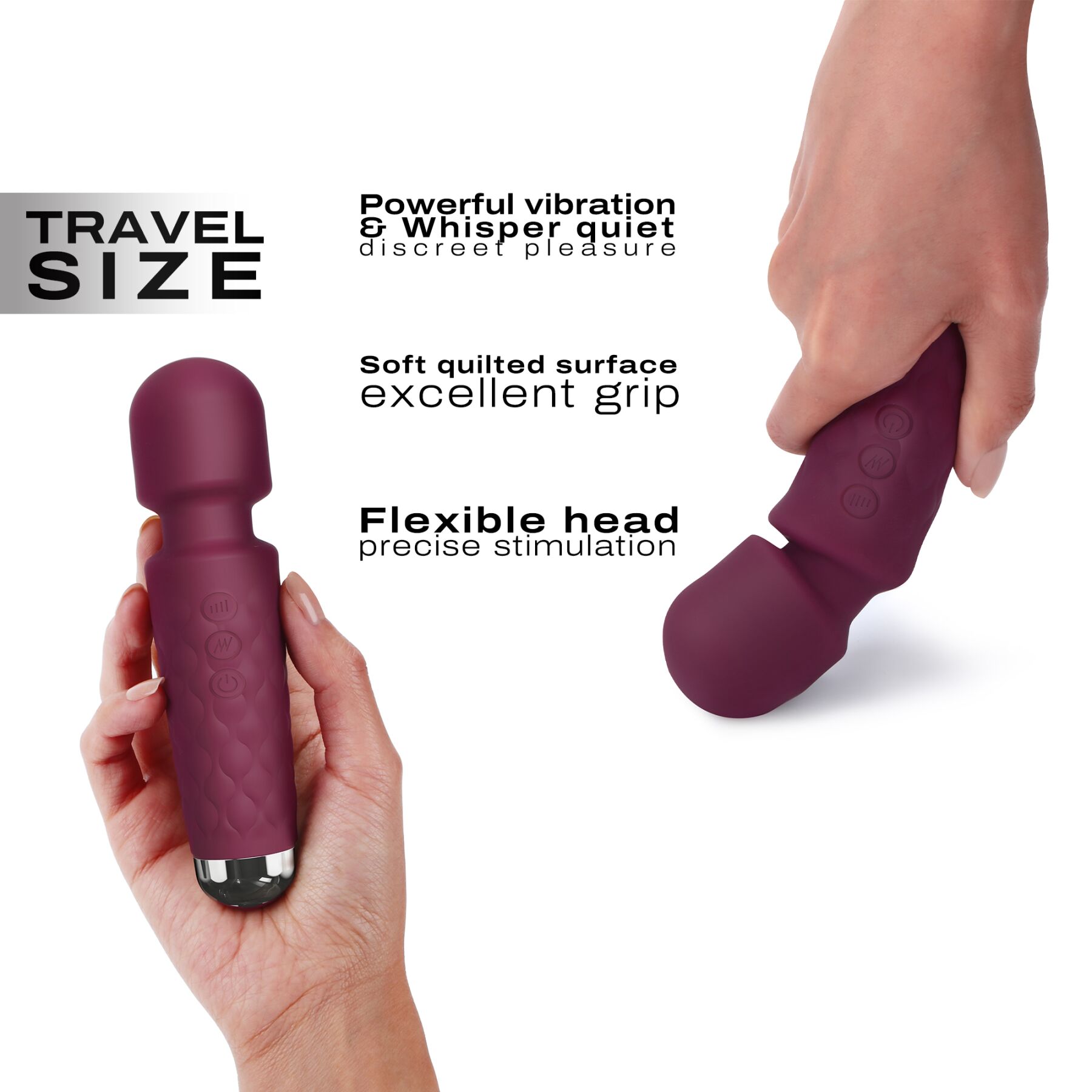 Мінівібромасажер Dorcel Wand Mini Wanderful Plum, 10 режимів
