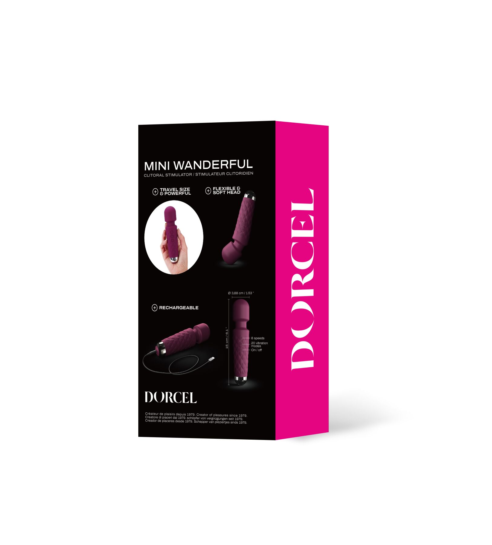 Мінівібромасажер Dorcel Wand Mini Wanderful Plum, 10 режимів