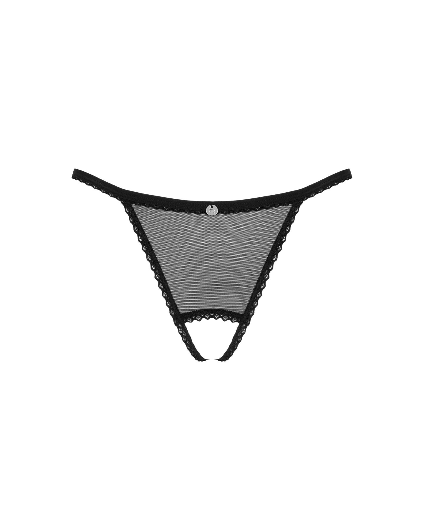 Прозорі стрінги Obsessive Celia Noir з доступом XL/2XL
