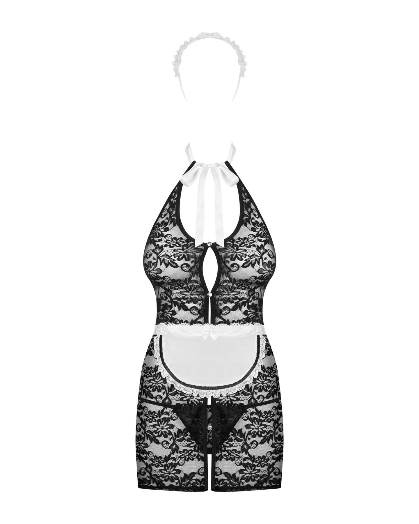 Елегантний костюм покоївки Obsessive Servgirl S/M
