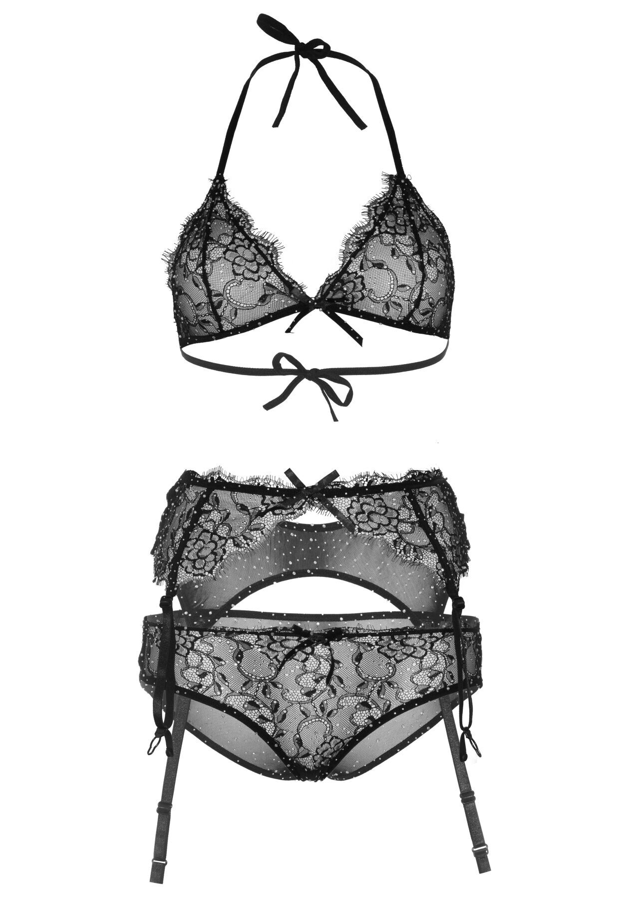 Мереживний комплект Leg Avenue Bright Lights Rhinestone L