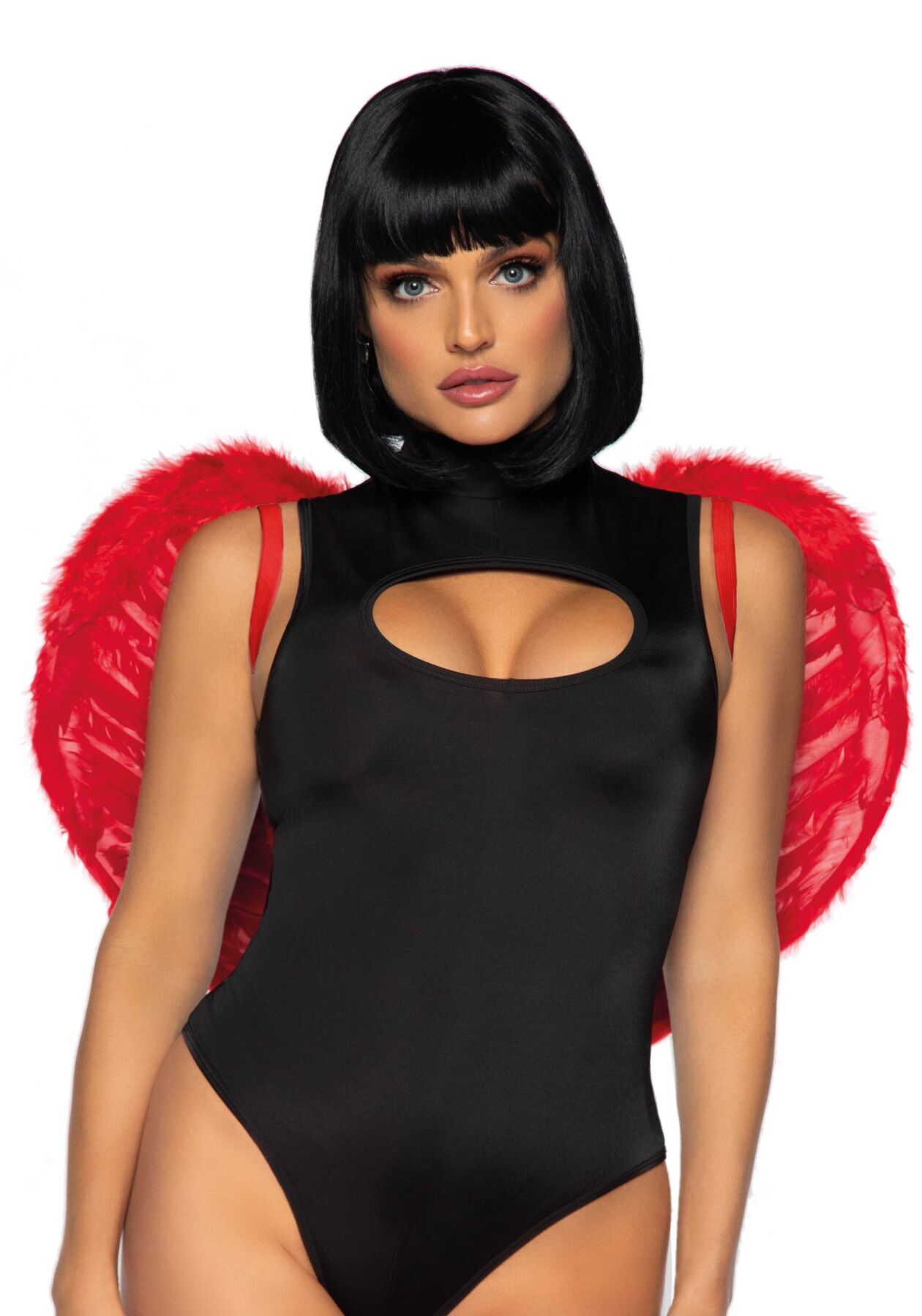 Leg Avenue Devil Wings Red з натурального пір'я марабу