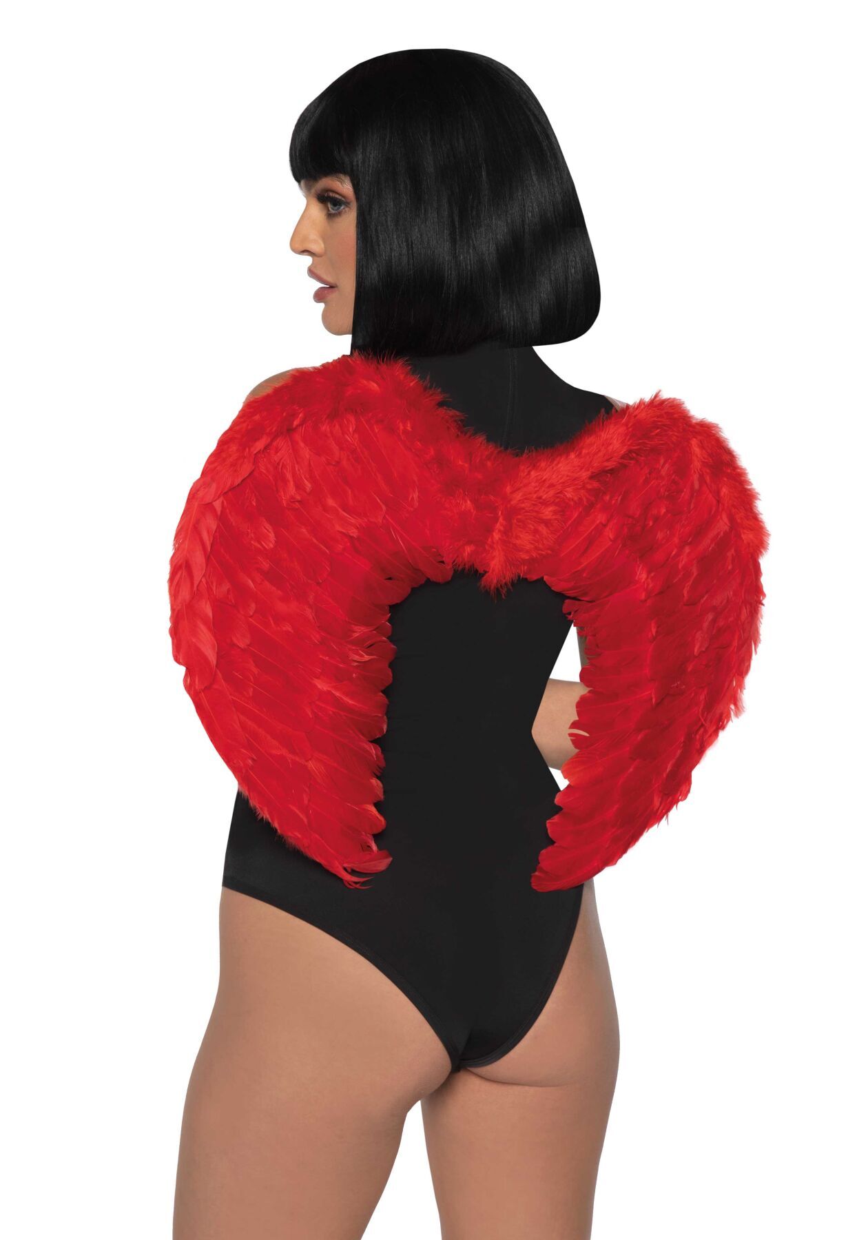Leg Avenue Devil Wings Red з натурального пір'я марабу