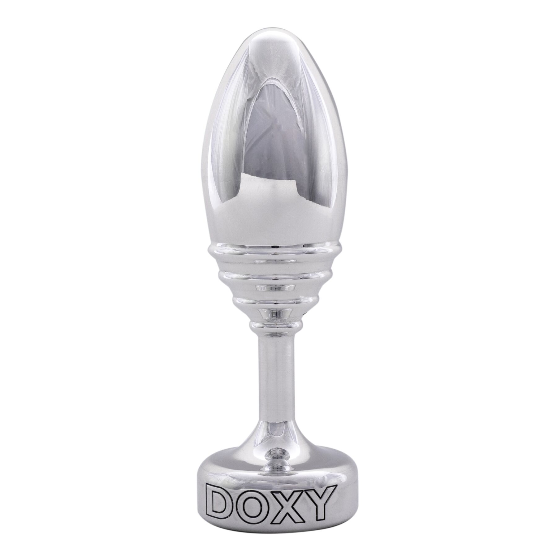 Металева анальна пробка DOXY Butt Plug RIBBED, 3,3 см діаметр