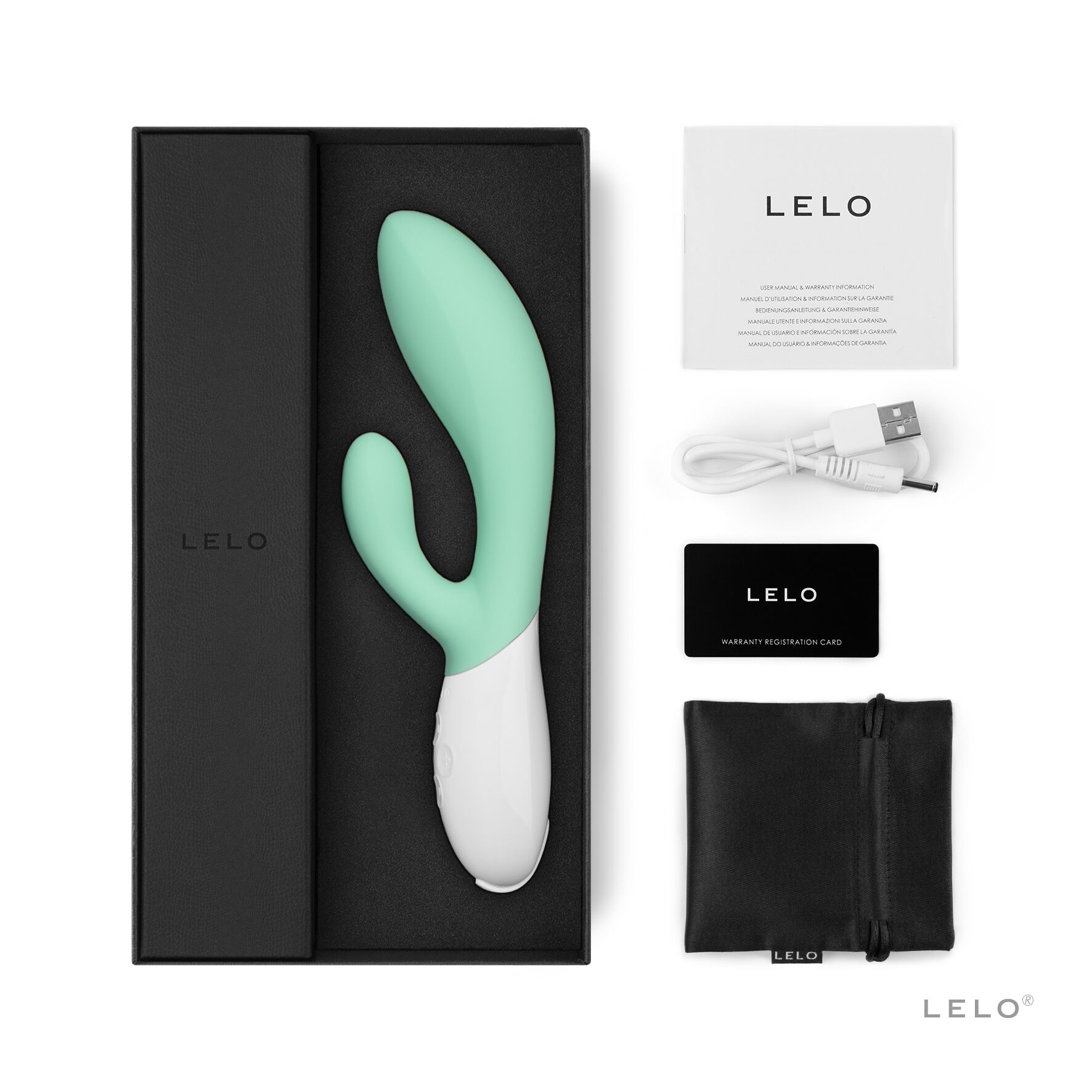 Вібратор-кролик LELO Ina 3 Seaweed, 10 режимів вібрації