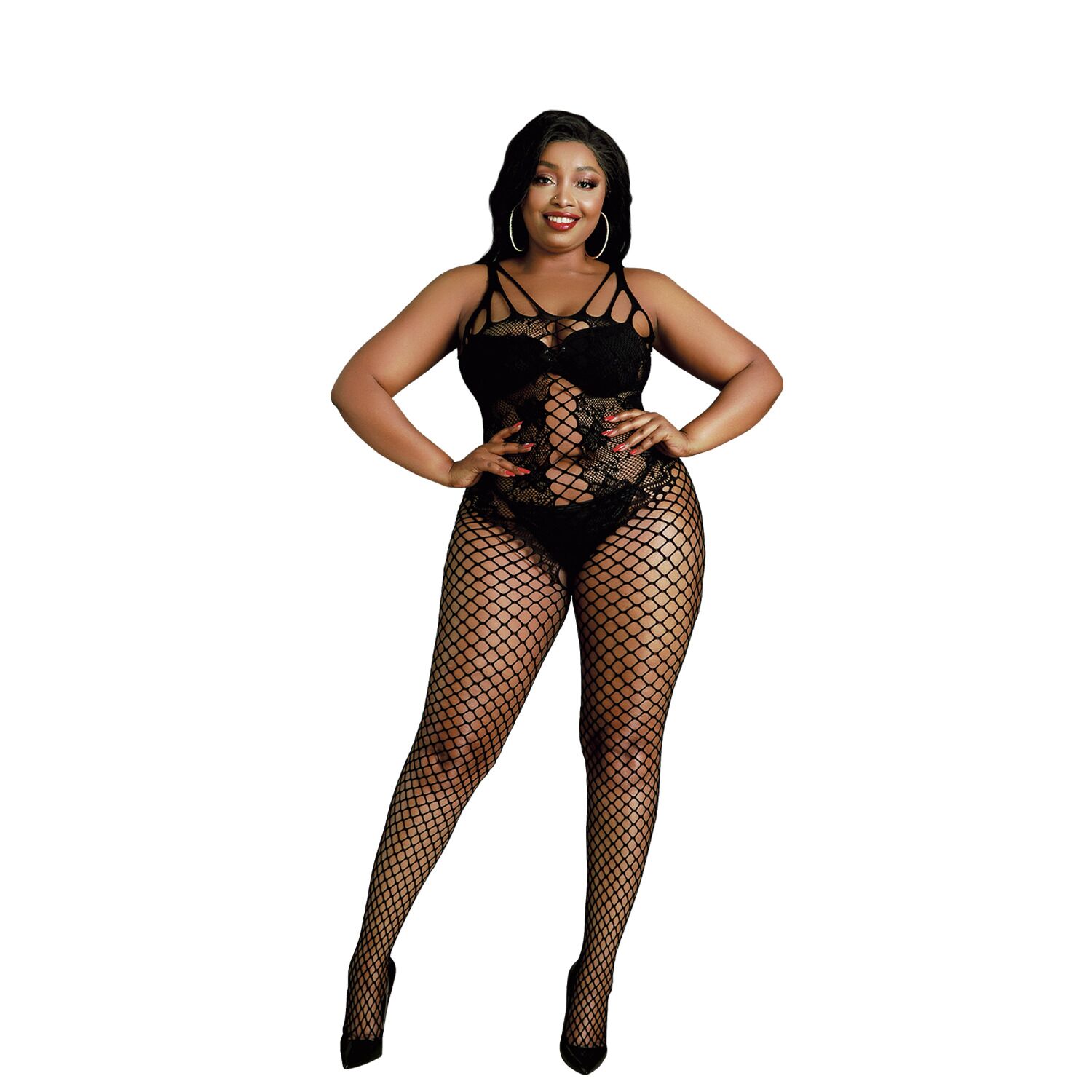 Бодістокінг Moonlight Plus Model 04 XL-XXXL Black з доступом