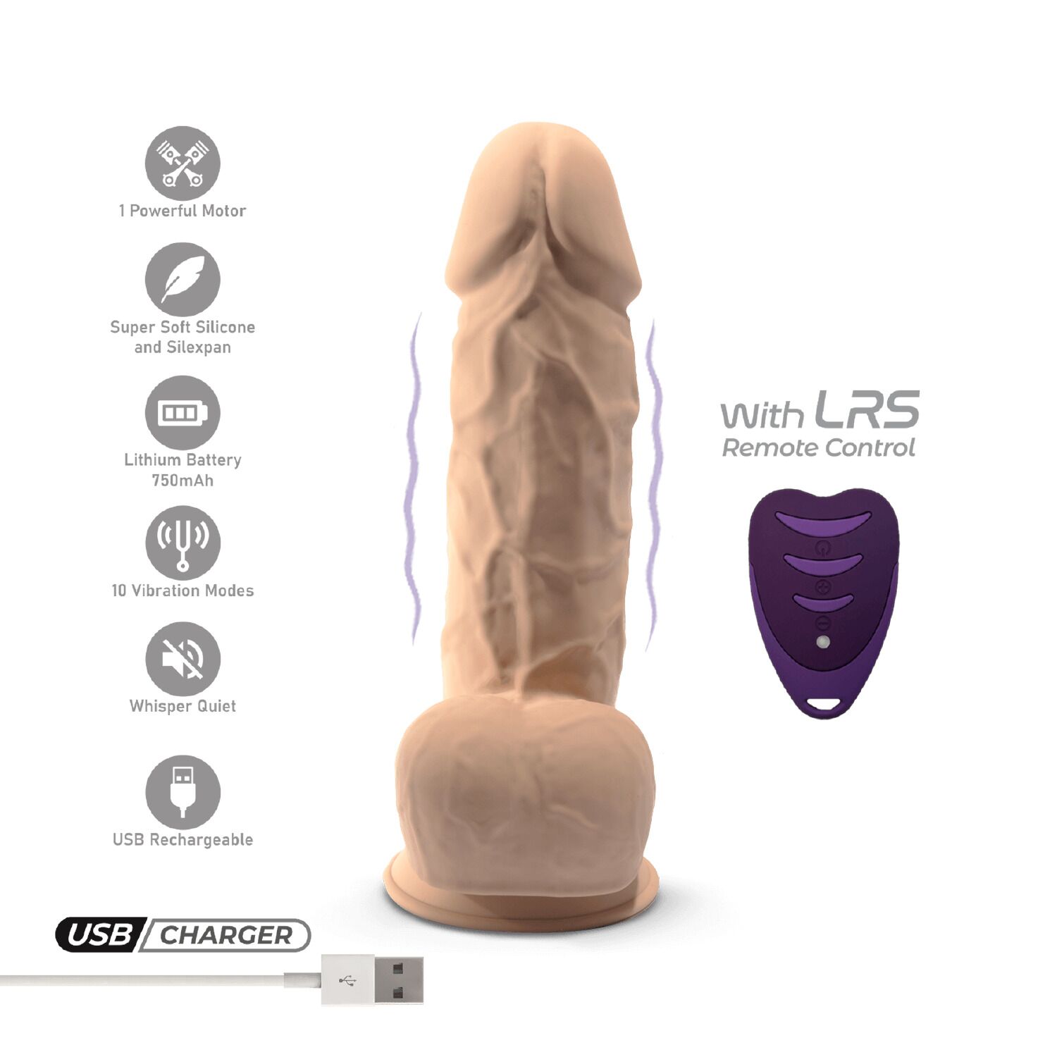 Фалоімітатор SilexD Norman Vibro Flesh з вібрацією і LRS
