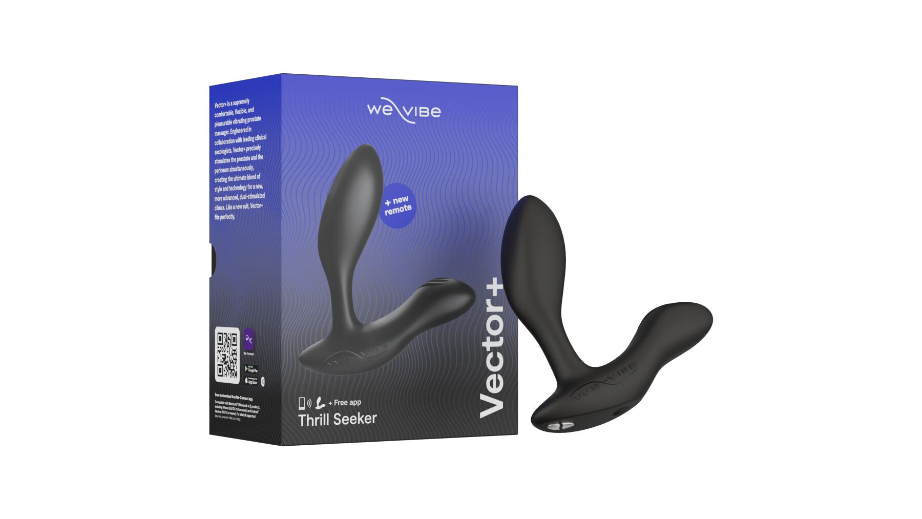 Смарт-вібромасажер We-Vibe Vector+ з пультом ДК, чорний