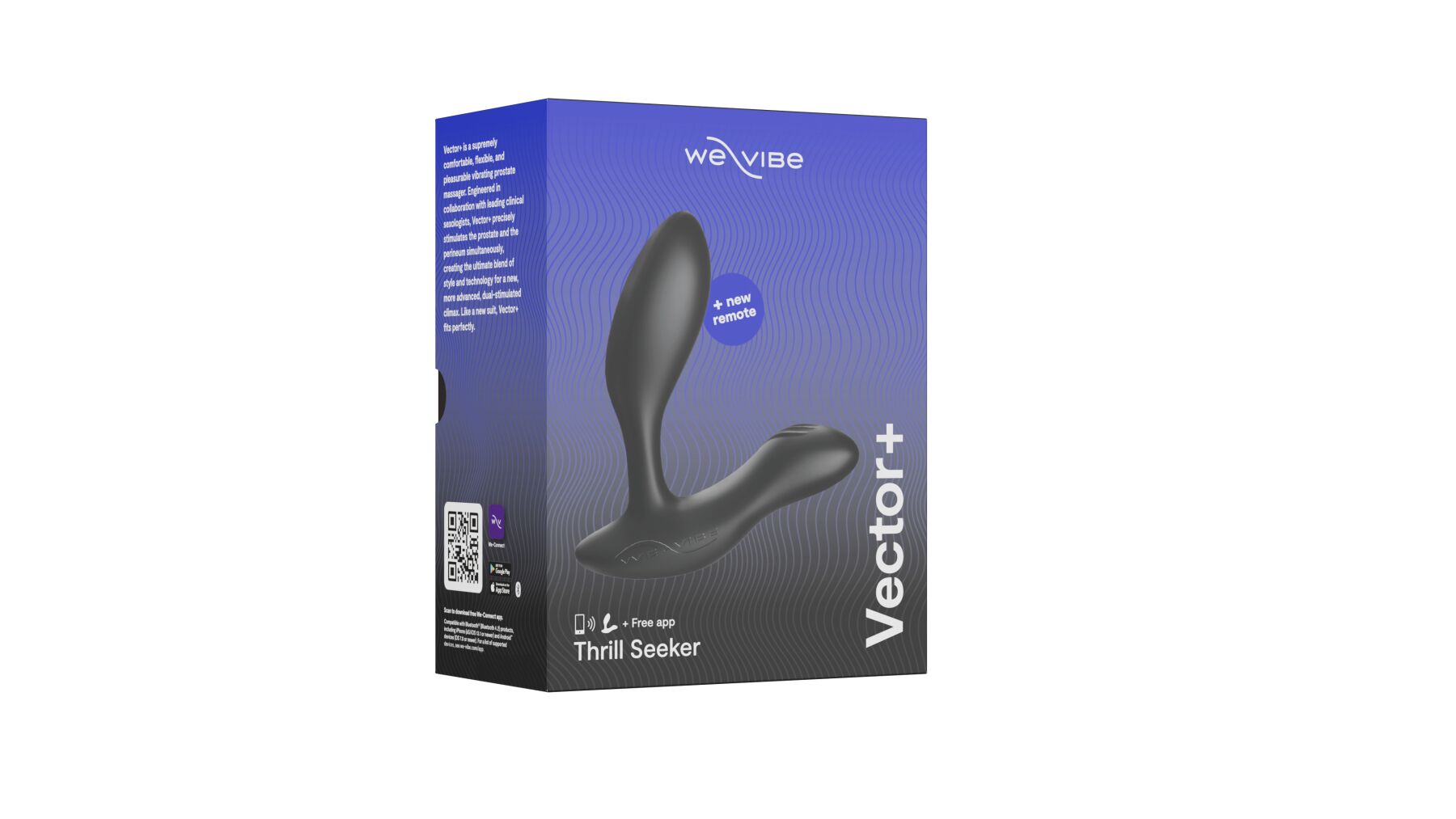 Смарт-вібромасажер We-Vibe Vector+ з пультом ДК, чорний