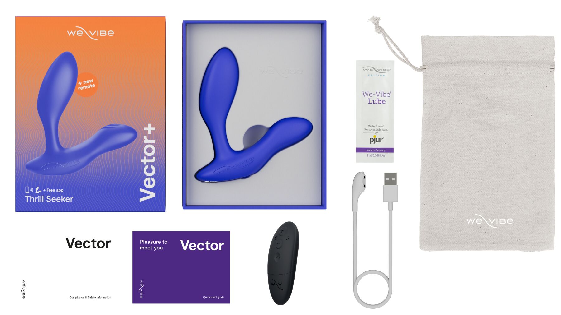 Смарт-вібромасажер We-Vibe Vector+ з пультом, регульований кут