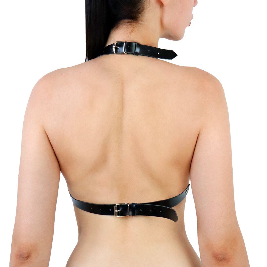 Портупея жіноча з шипами Demia Leather, Чорна XS-M