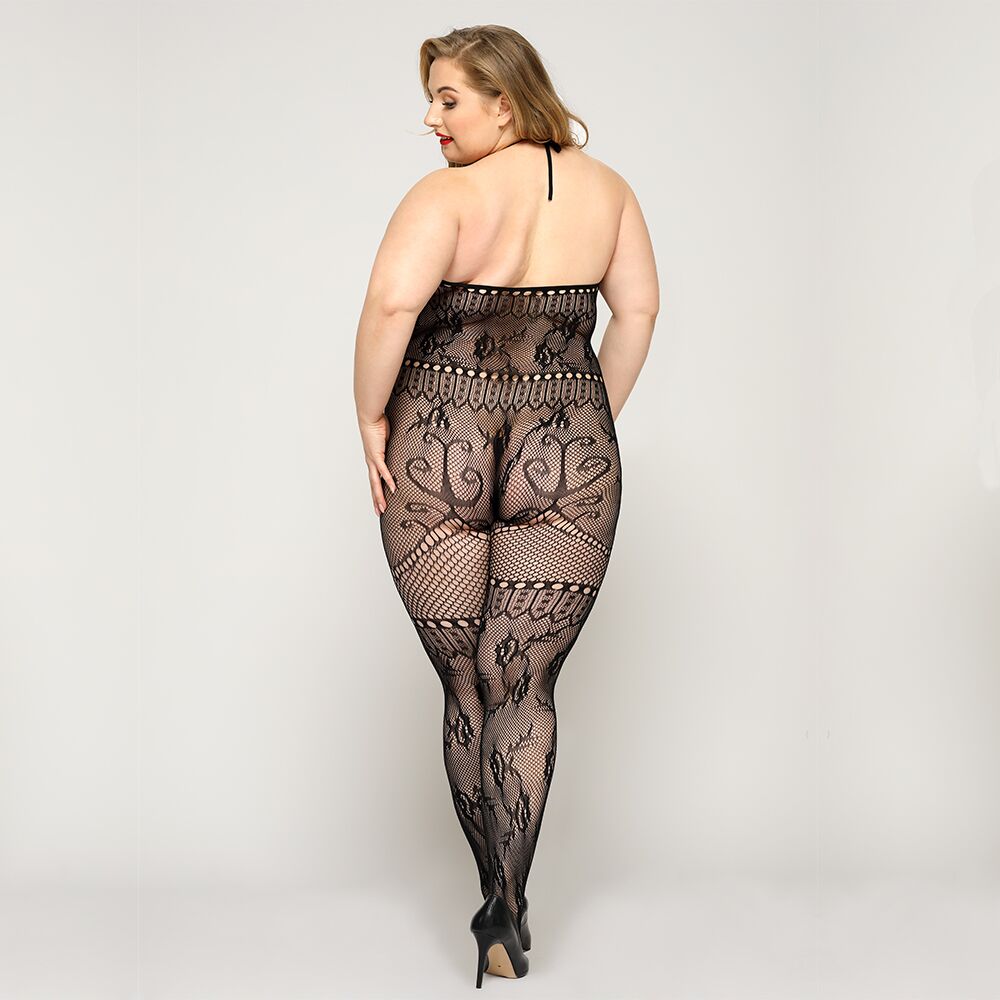 Мереживний бодістокінг JSY "Гаряча Хейлі" Plus Size, Black