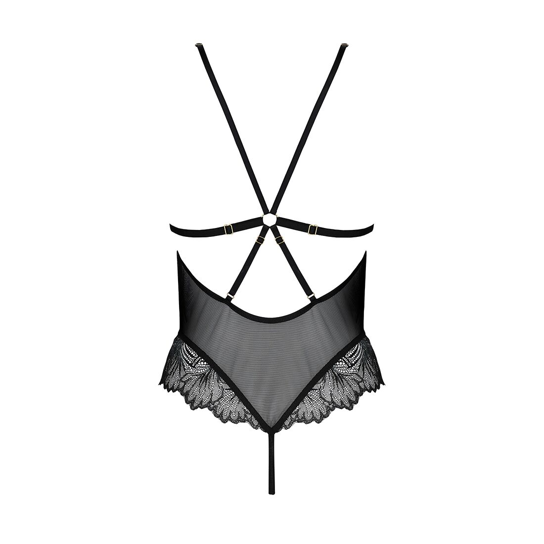 Боді Passion DELIENA BODY XXL/XXXL, чорний, мереживний дизайн
