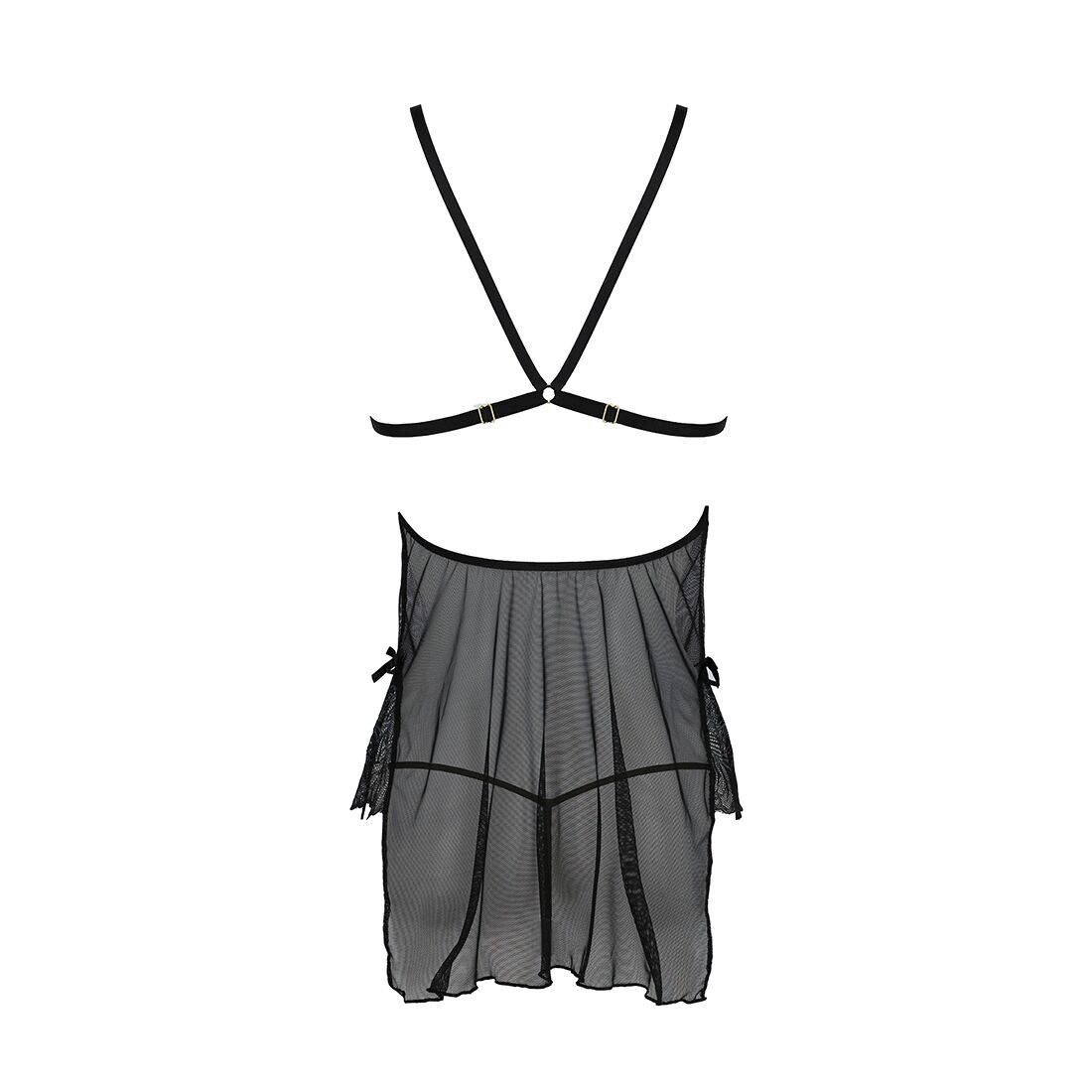 Сорочка Passion DELIENA CHEMISE з мереживом і стрінгами L/XL