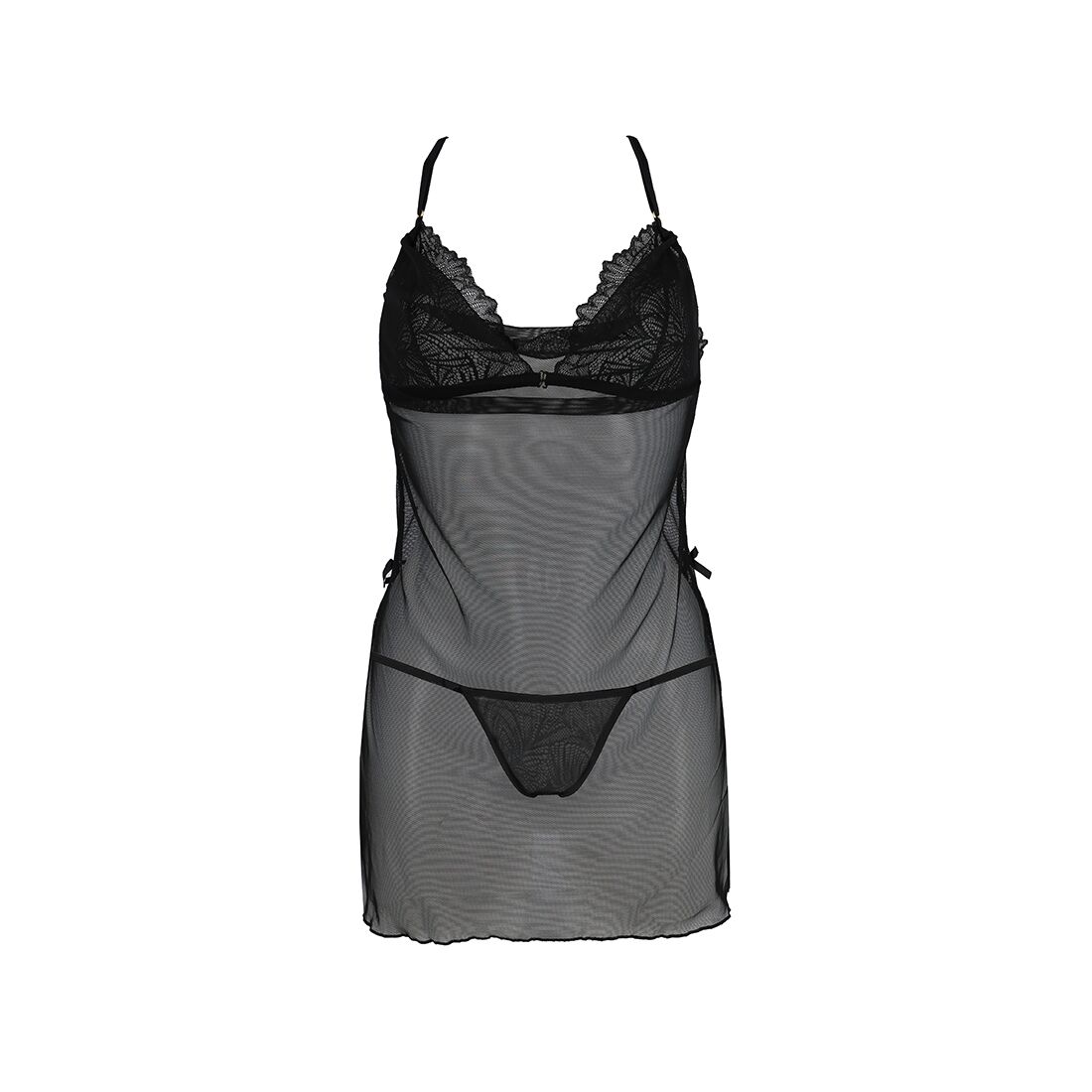 Сорочка Passion DELIENA CHEMISE з мереживом і стрінгами L/XL