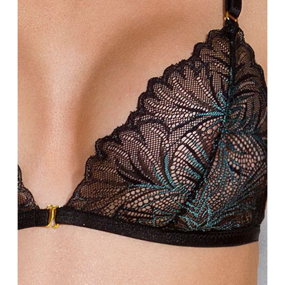 Комплект білизни Passion DELIENA SET XXL/XXXL чорний з мереживом