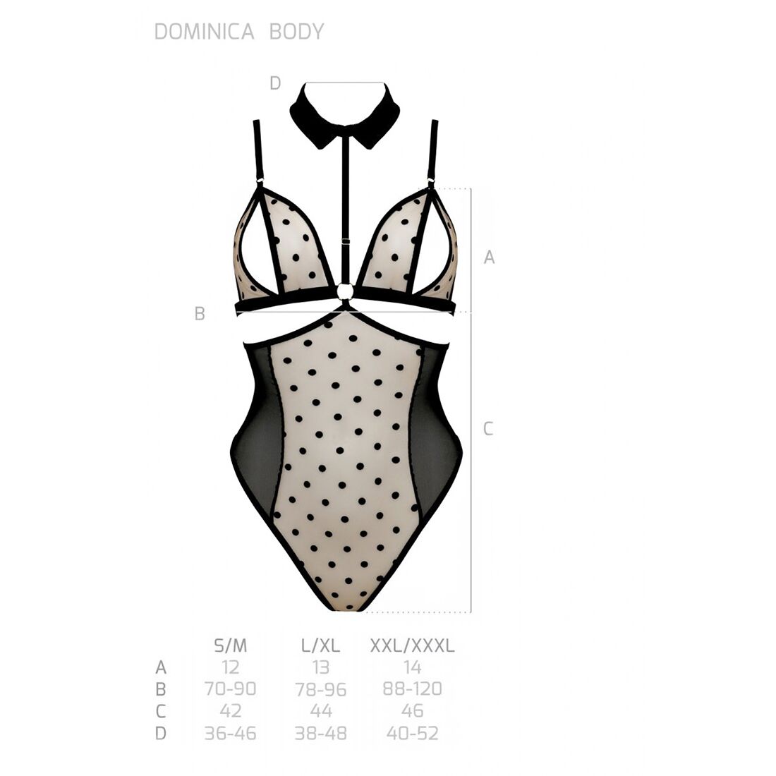Боді Passion DOMINICA BODY S/M, бежевий - стиль та комфорт