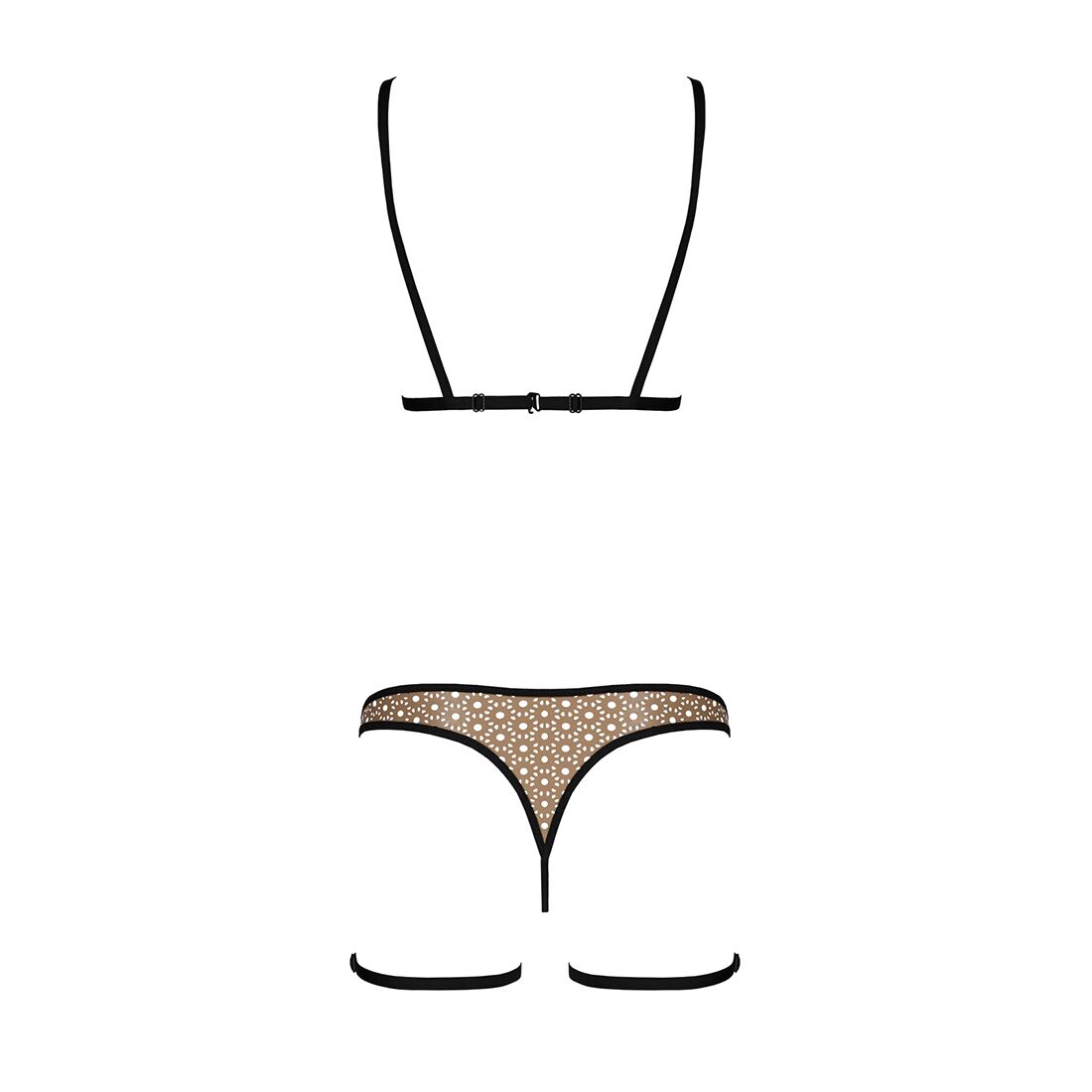 Елегантний комплект білизни GABI SET XXL/XXXL Beige з гартерами