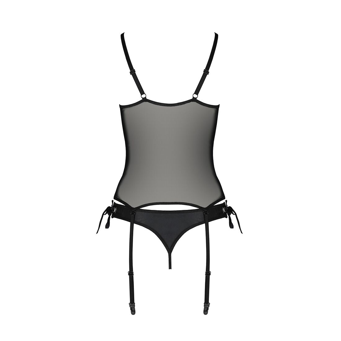 Корсет зі шнурівкою Passion NESSY CORSET L/XL, чорний