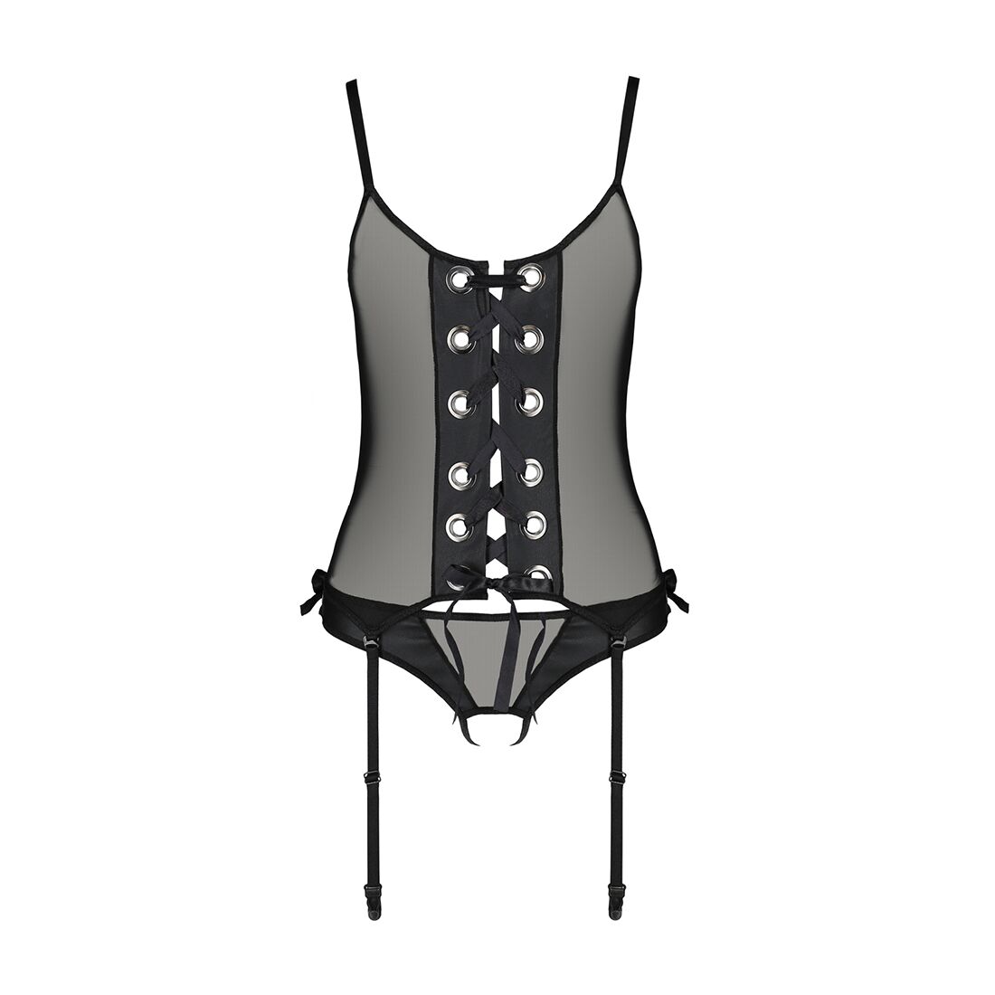 Passion NESSY Corset XXL/XXXL Black: Елегантний корсет зі шнурівкою