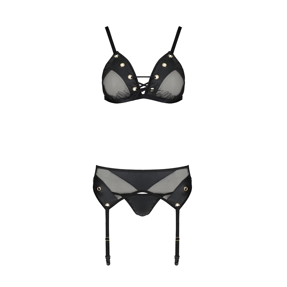Комплект білизни Passion NESSY SET L/XL чорний