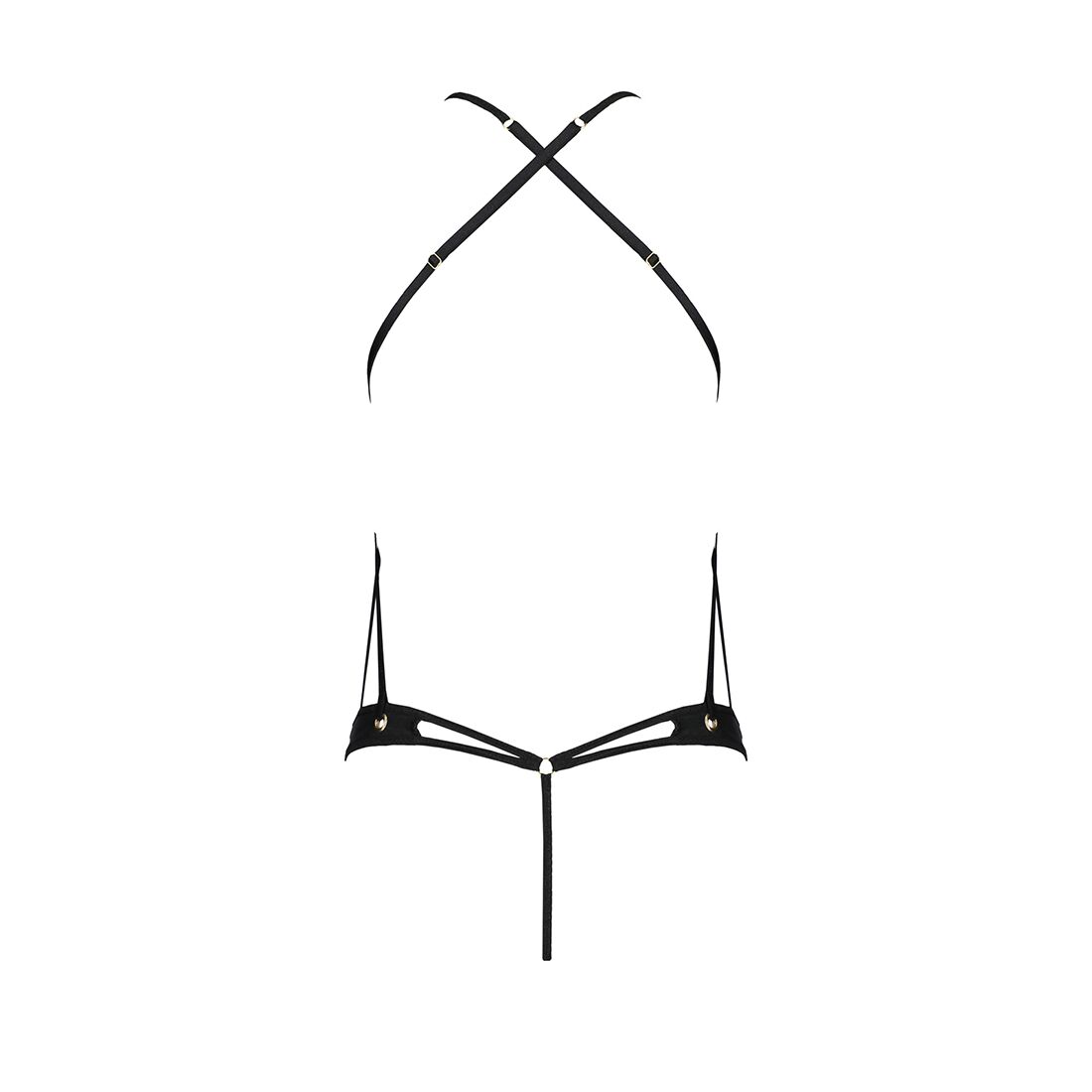 Боді Passion TASMINA BODY L/XL чорний, екошкіра, мережива