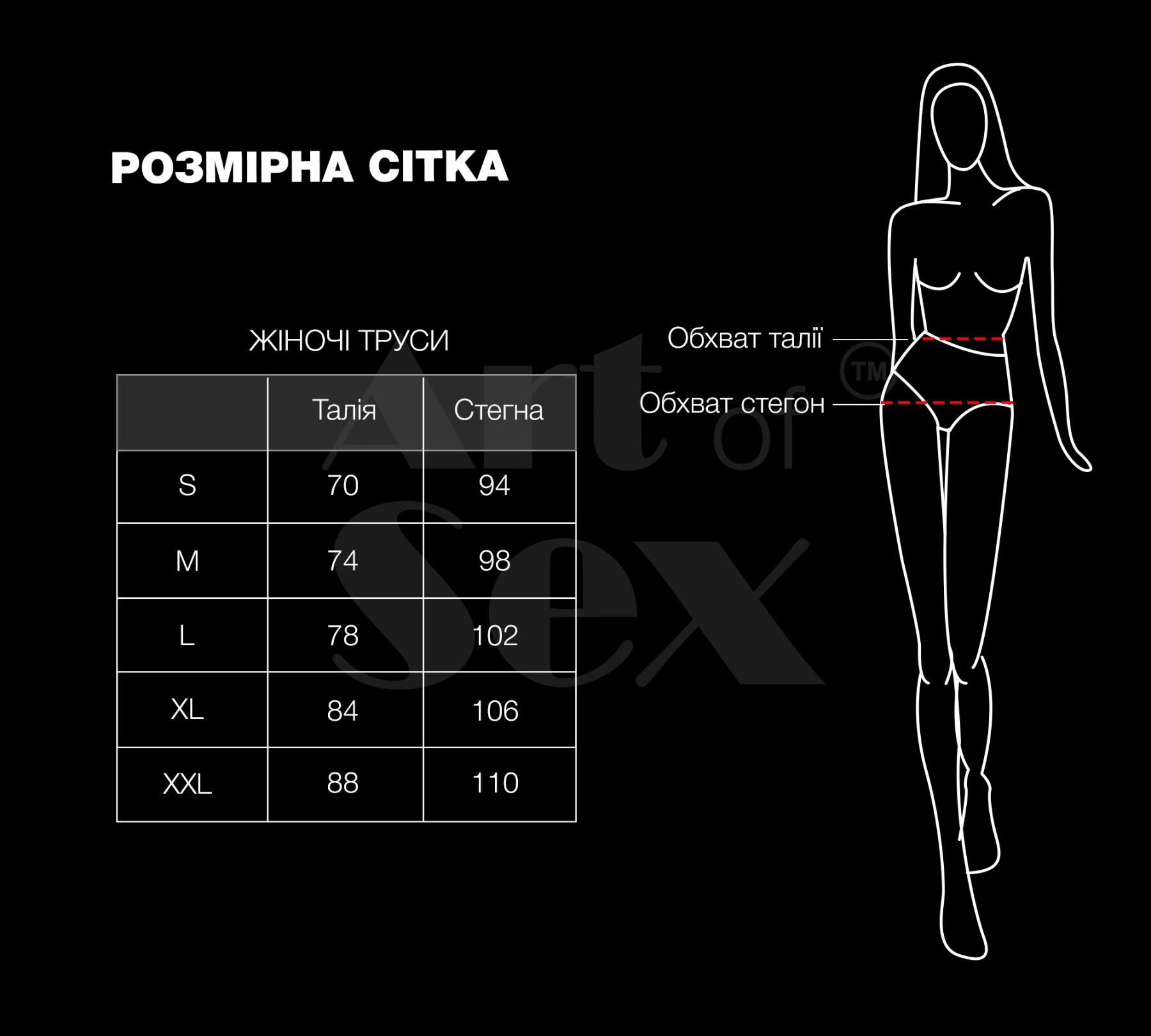 Жіночі трусики Art of Sex Love, червоні, 2XL