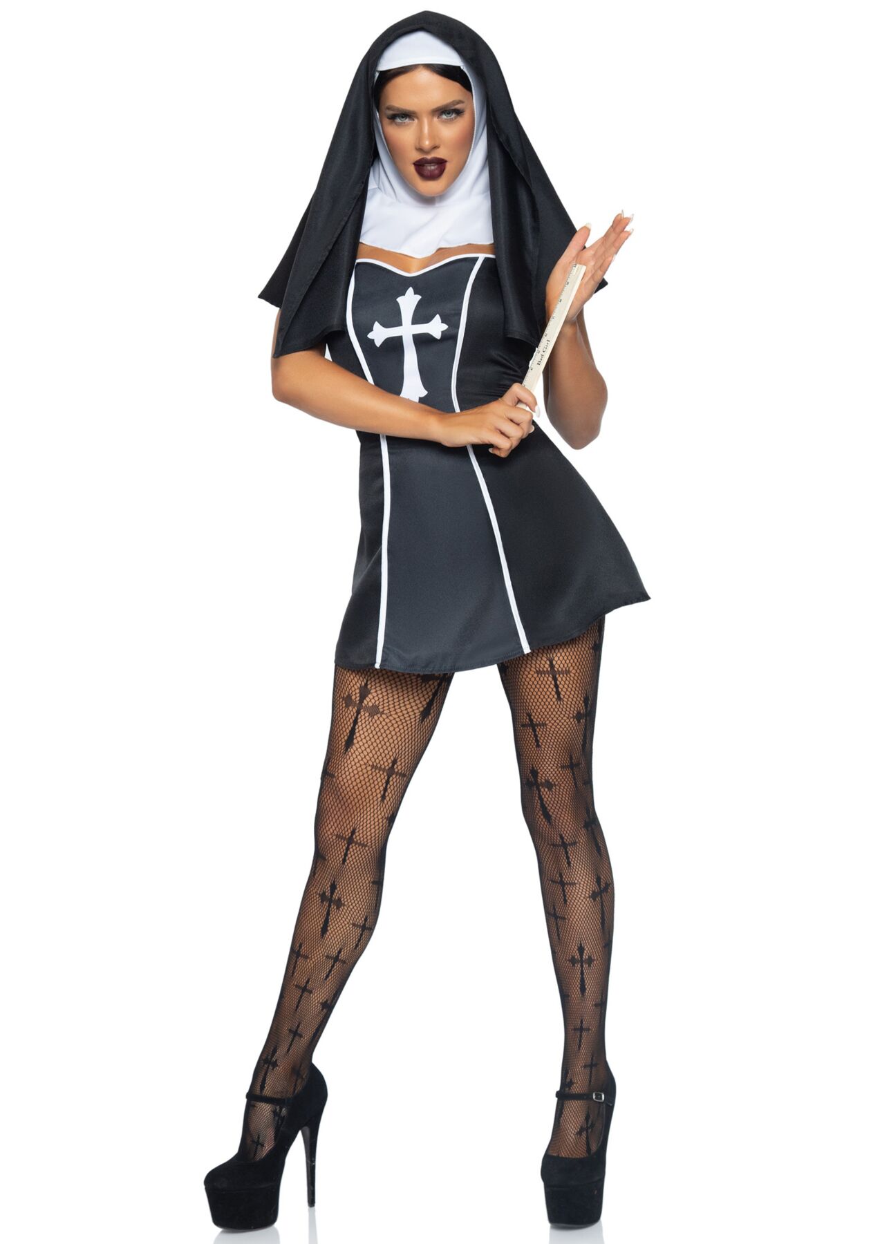 (SALE) Костюм черниці Leg Avenue Naughty Nun M, сукня, головний убір