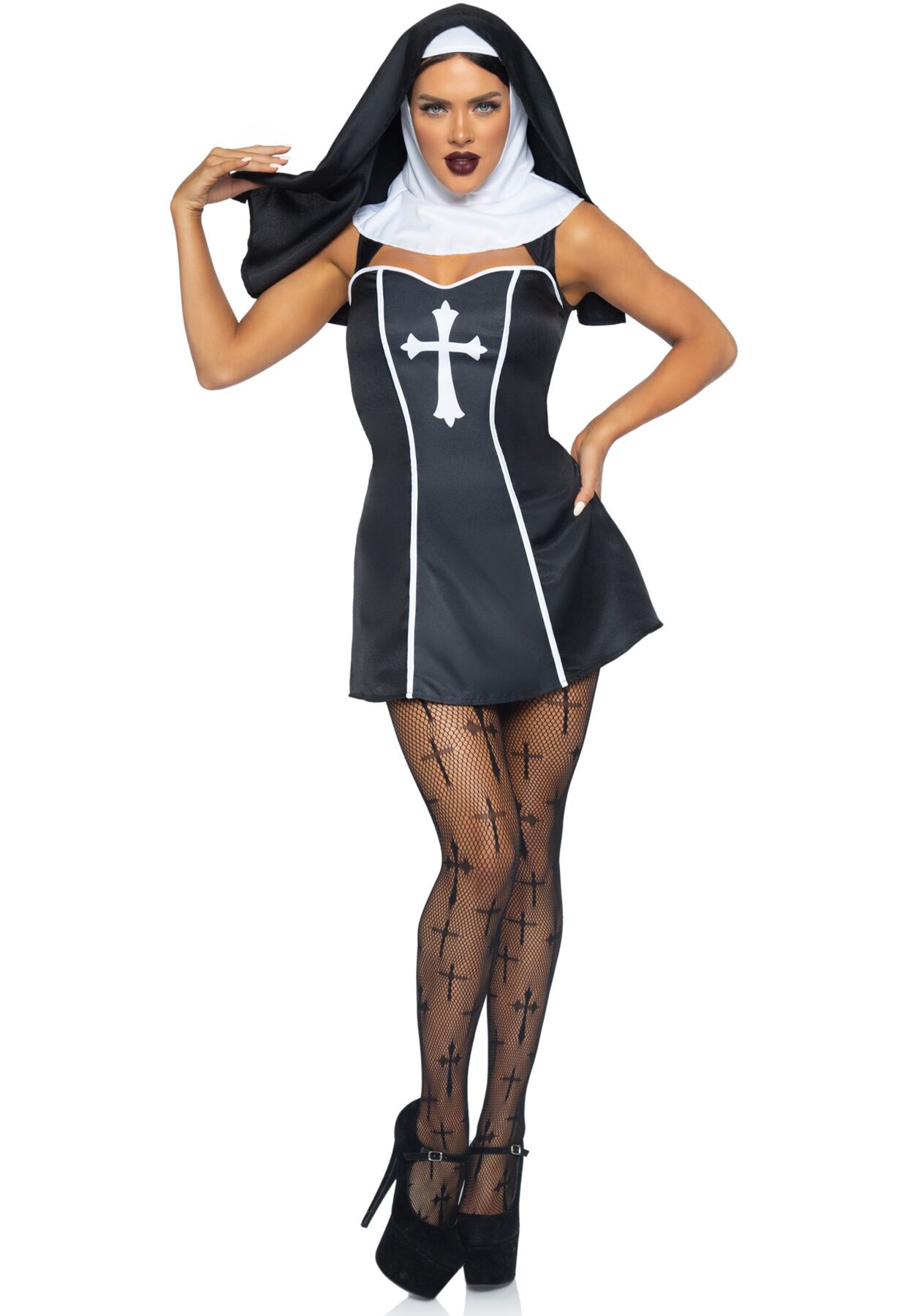 (SALE) Костюм черниці Leg Avenue Naughty Nun M, сукня, головний убір