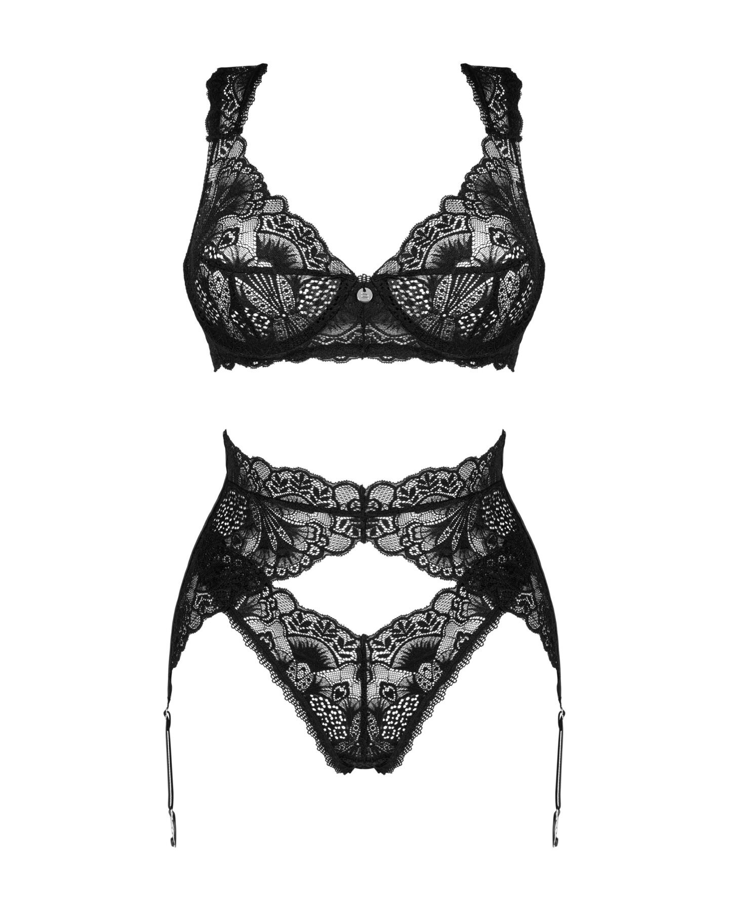 Комплект білизни Obsessive Donna Dream 3-pcs M/L, чорний