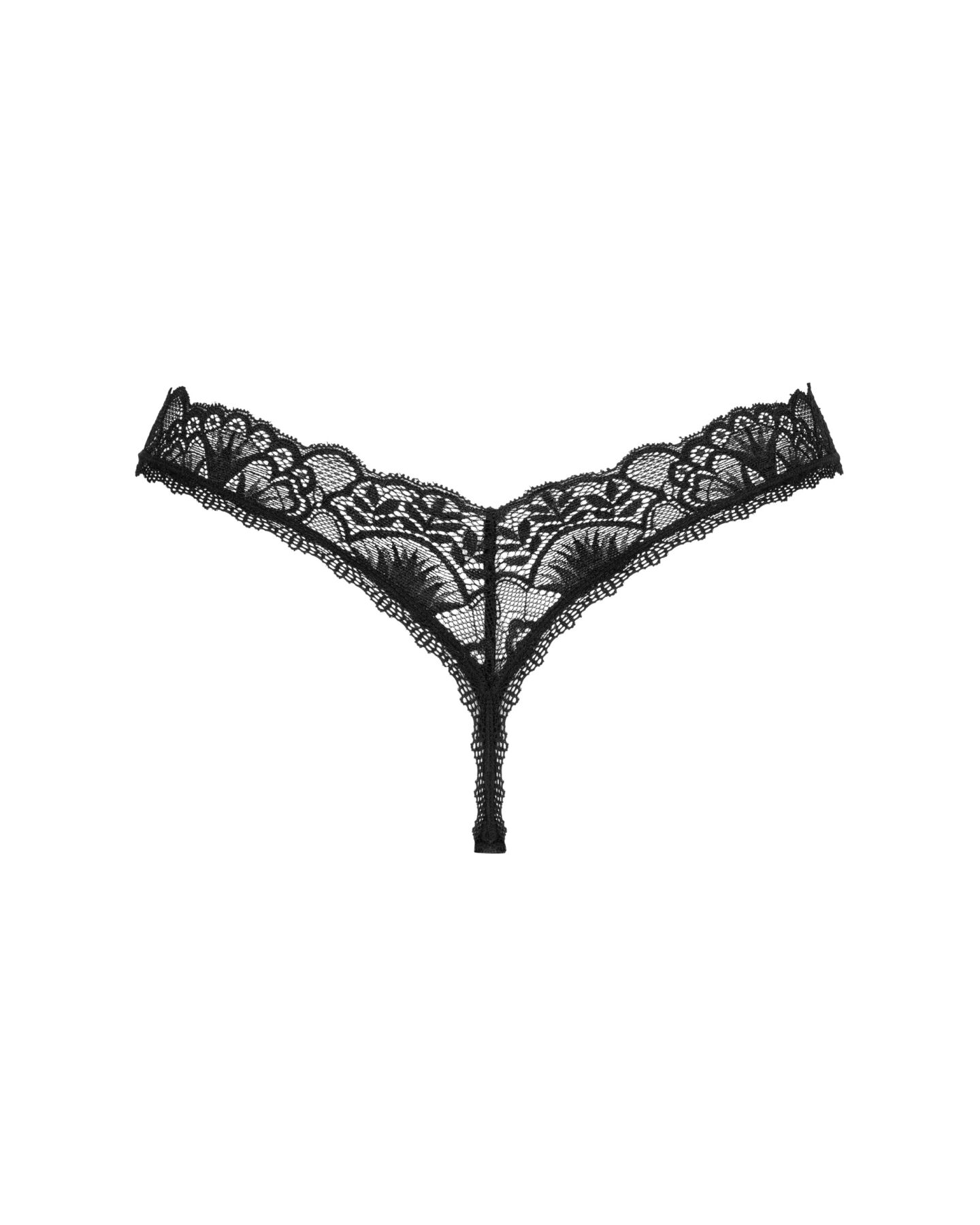 Мереживні стрінги Obsessive Donna Dream XL/2XL, чорні, низька посадка