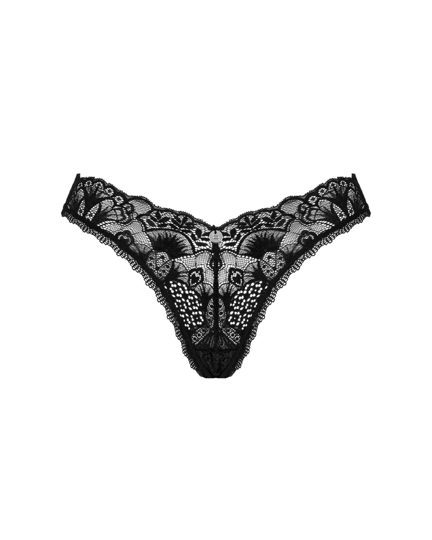 Мереживні стрінги Obsessive Donna Dream XL/2XL, чорні, низька посадка